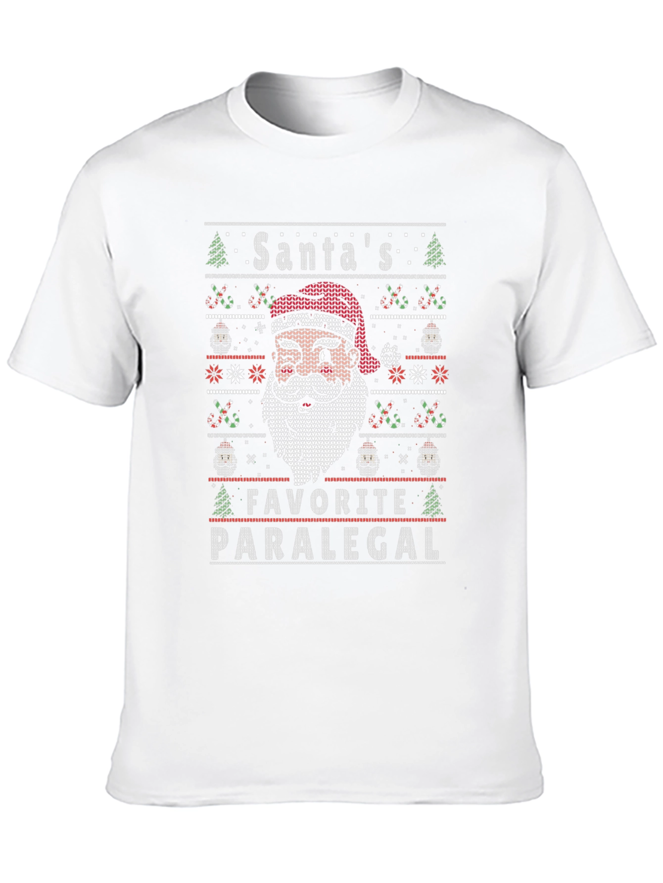 Santas Favorite Paralegal Ugly Christmas Knit T-Shirt