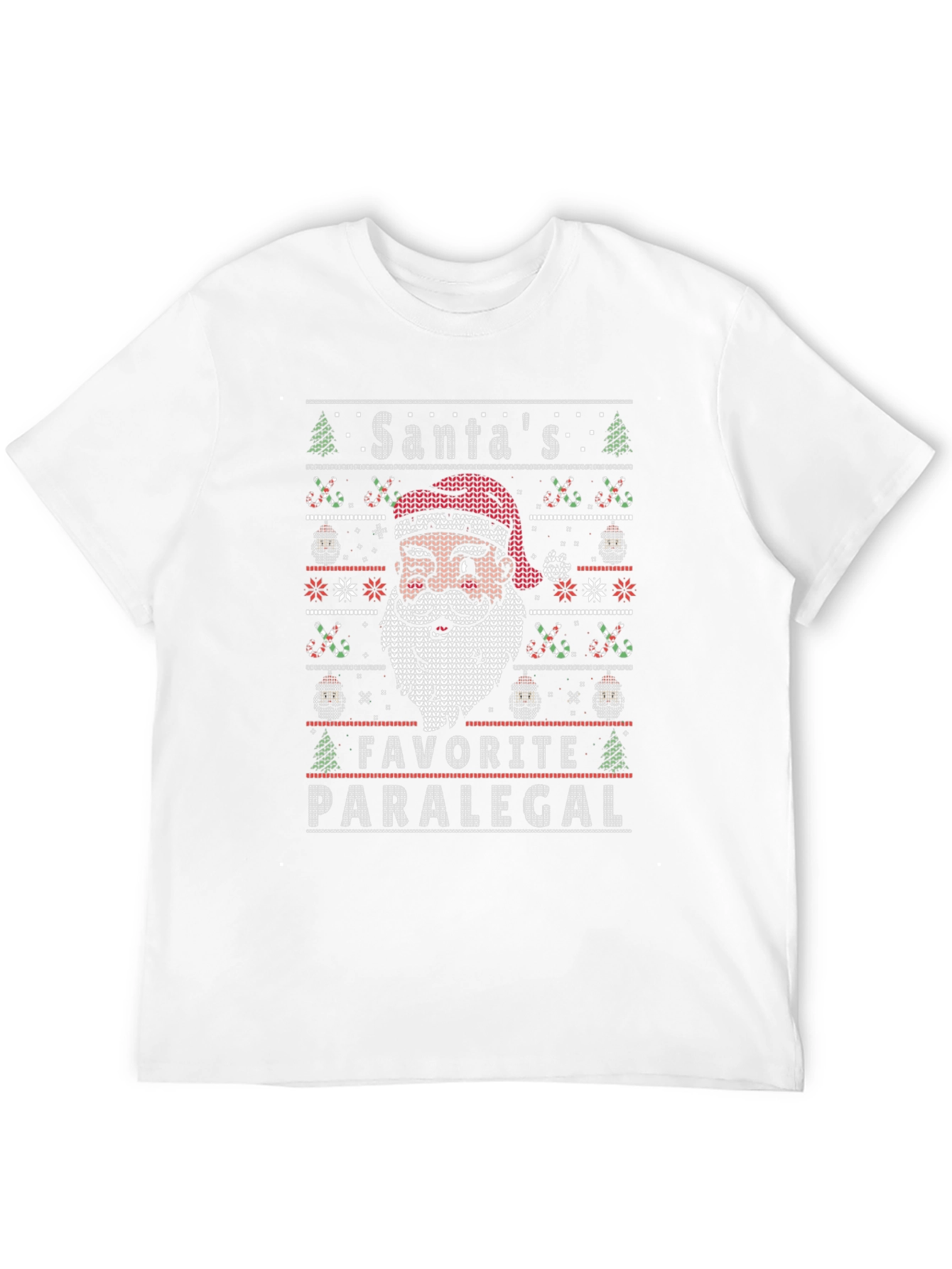 Santas Favorite Paralegal Ugly Christmas Knit T-Shirt