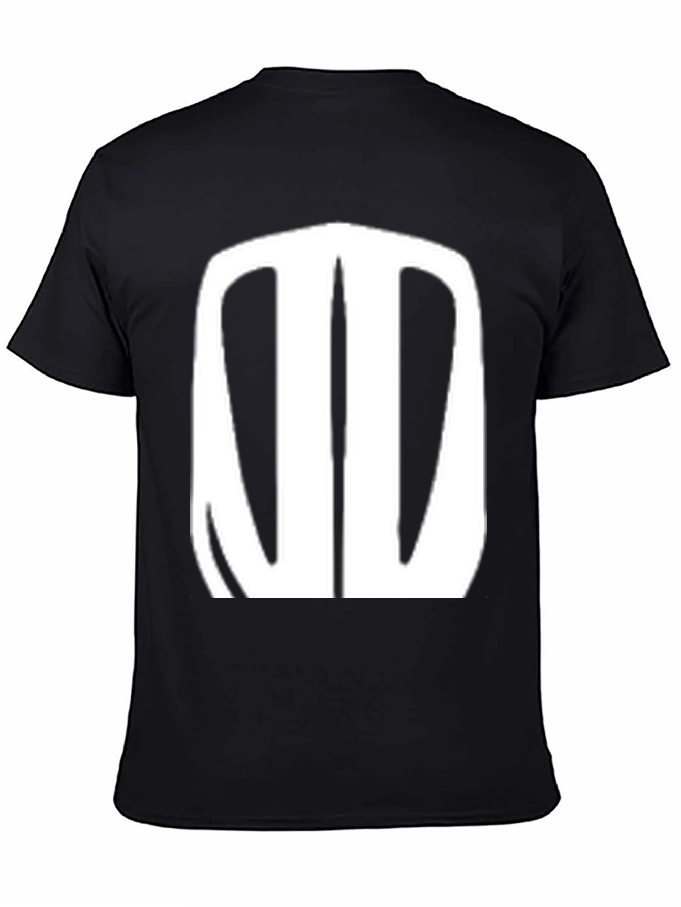 Black T-Shirt with Abstract White Design