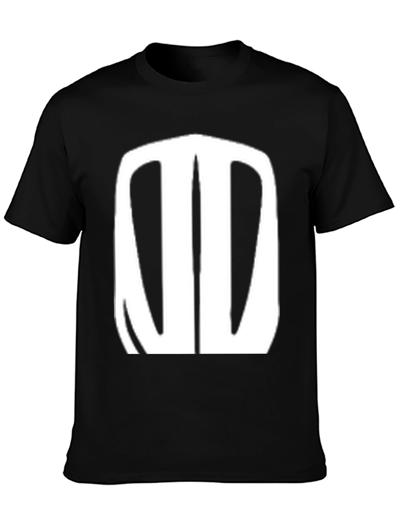 Black T-Shirt with Abstract White Design