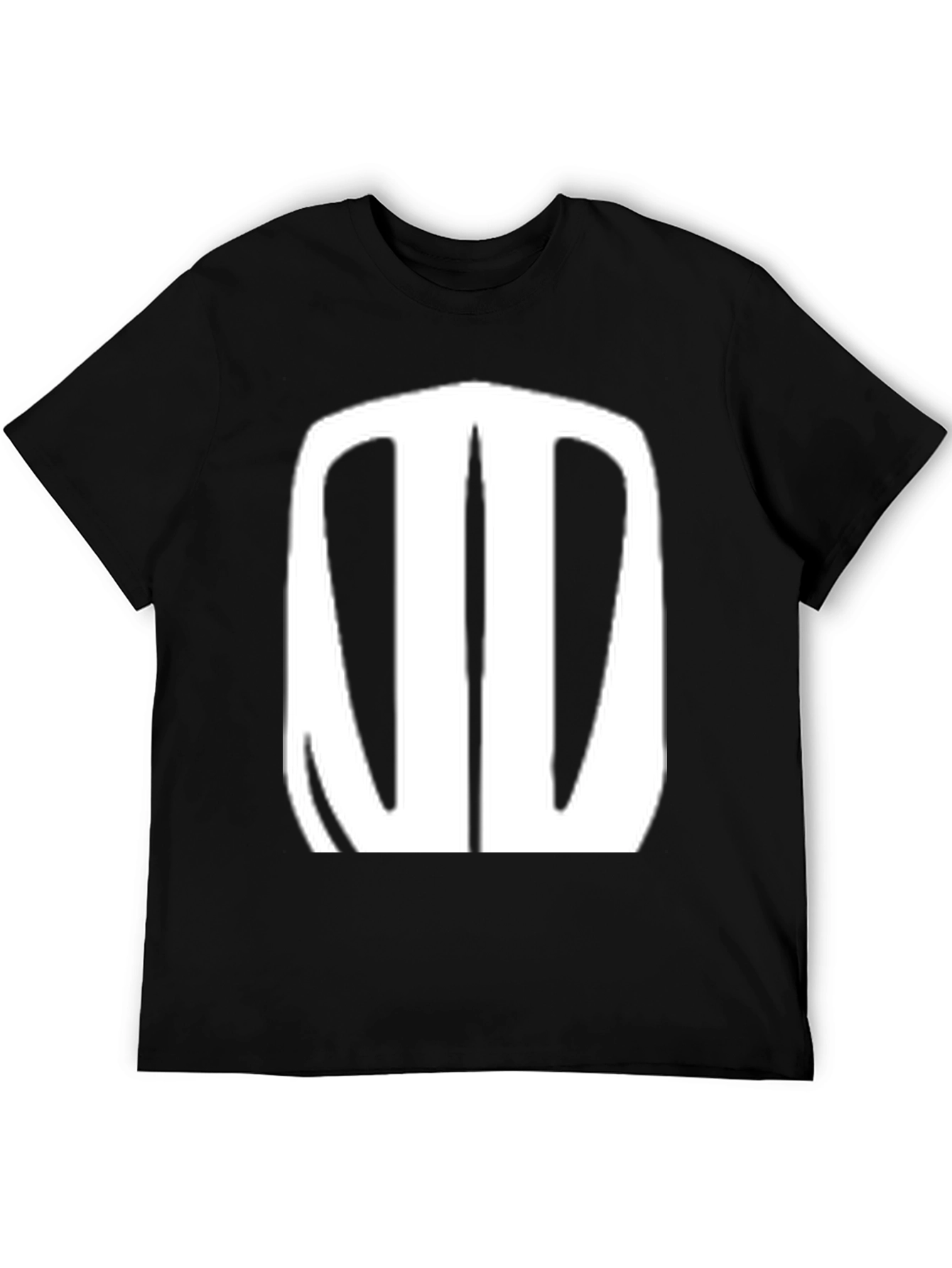 Black T-Shirt with Abstract White Design