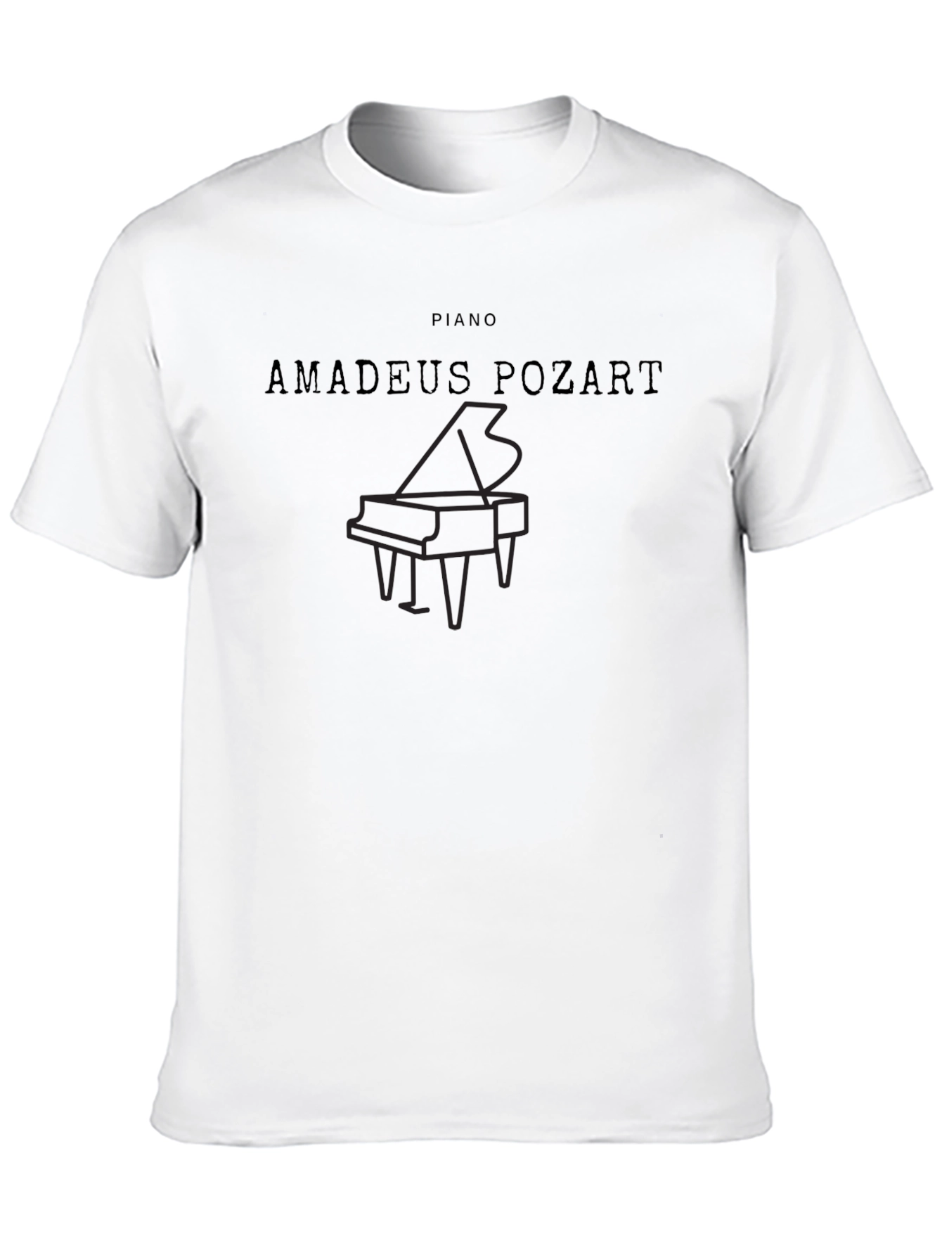 Amadeus Pozart Piano Black T-Shirt