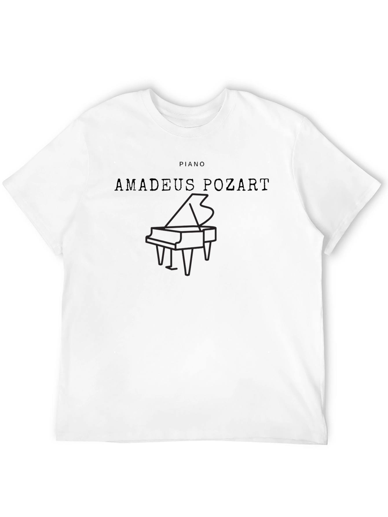 Amadeus Pozart Piano Black T-Shirt