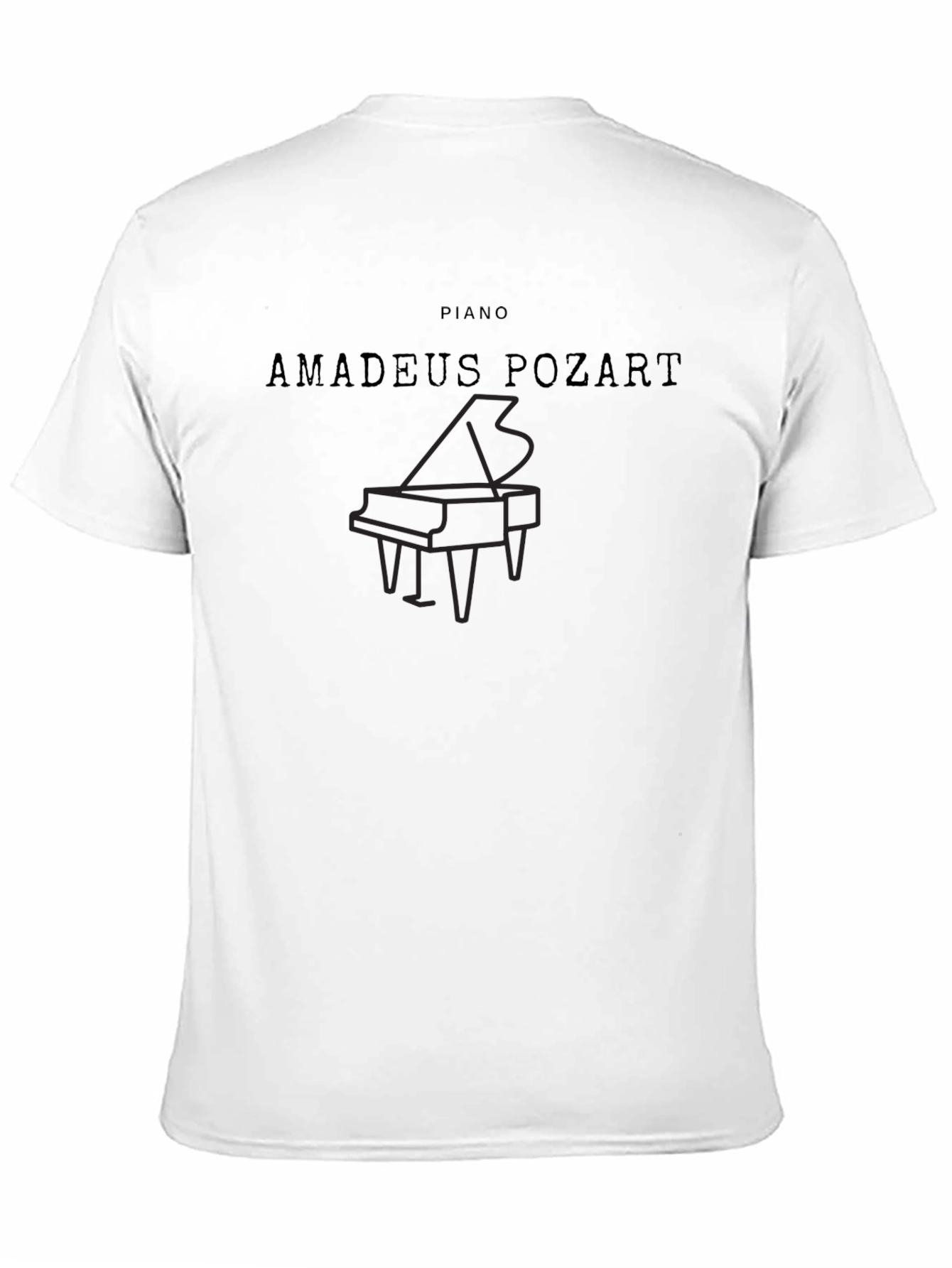 Amadeus Pozart Piano Black T-Shirt