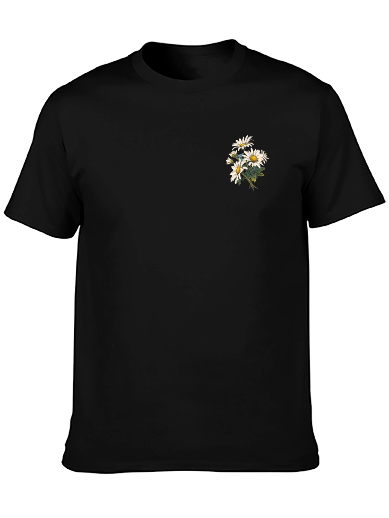 Black Daisy Graphic Tee - Stylish & Casual