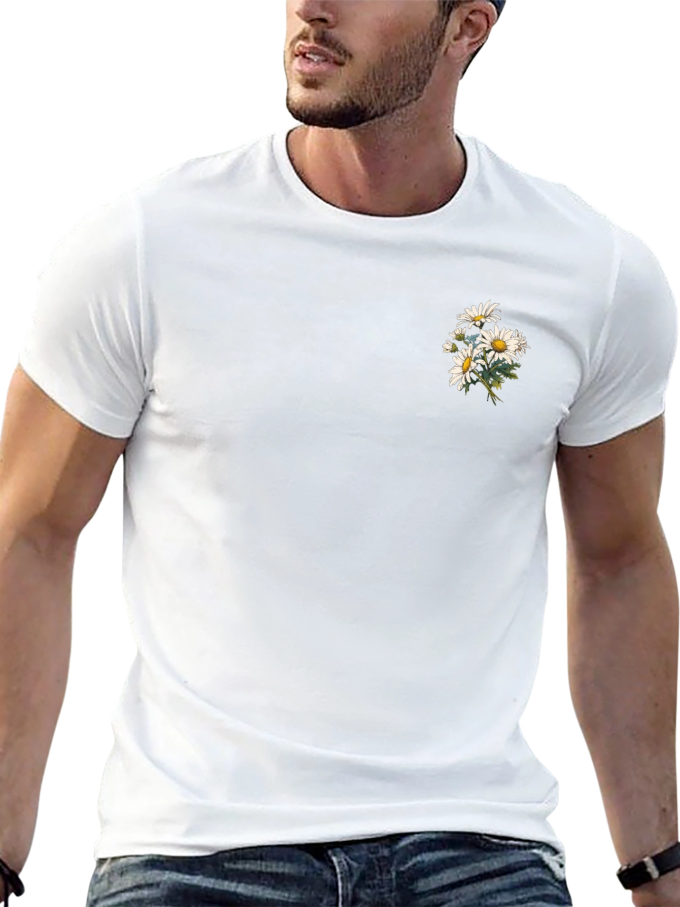 Black Daisy Graphic Tee - Stylish & Casual