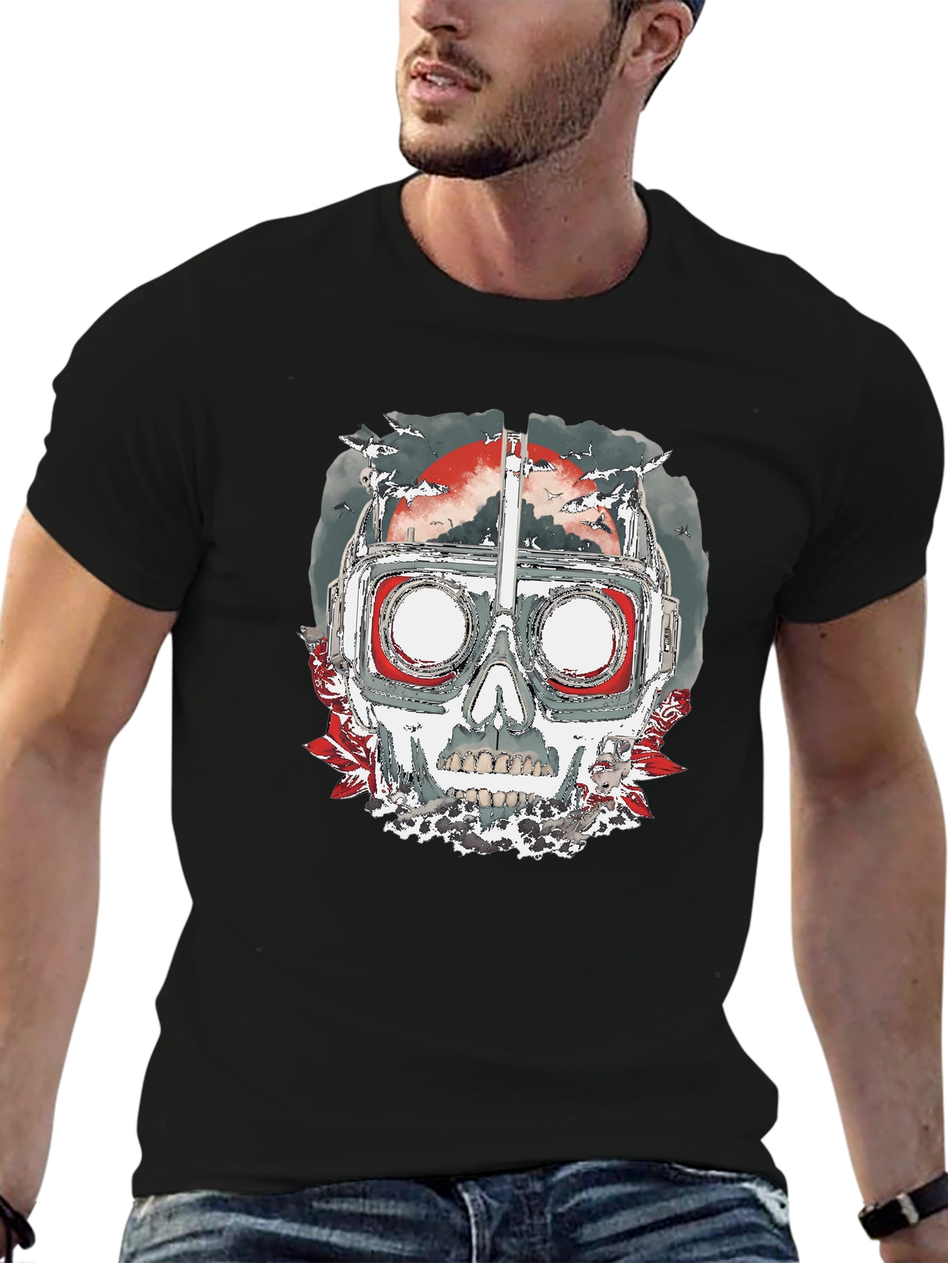 Skull Goggles T-Shirt - Edgy Graphic Tee