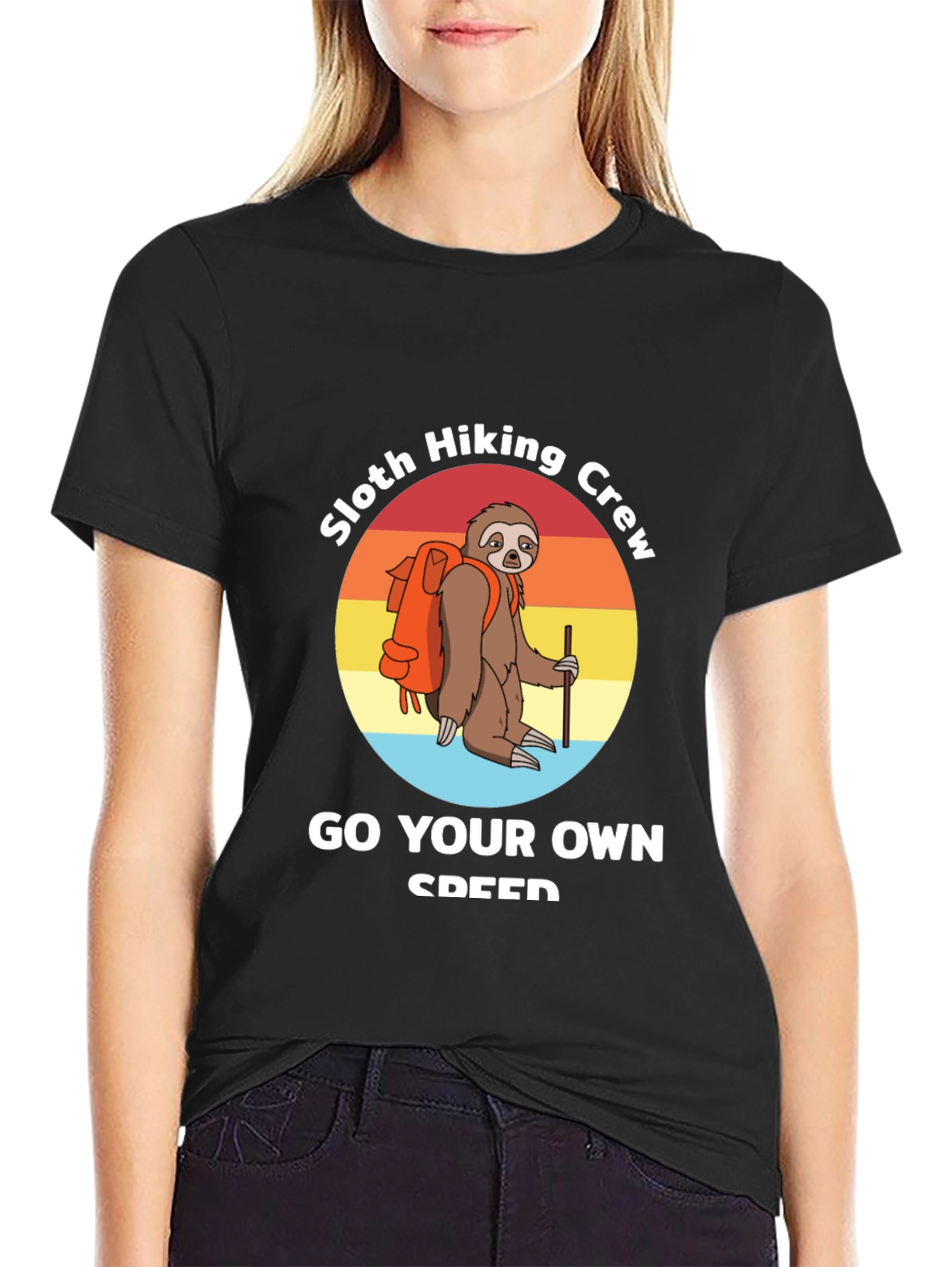 Sloth Hiking Crew T-Shirt: Go Your Own Speed!