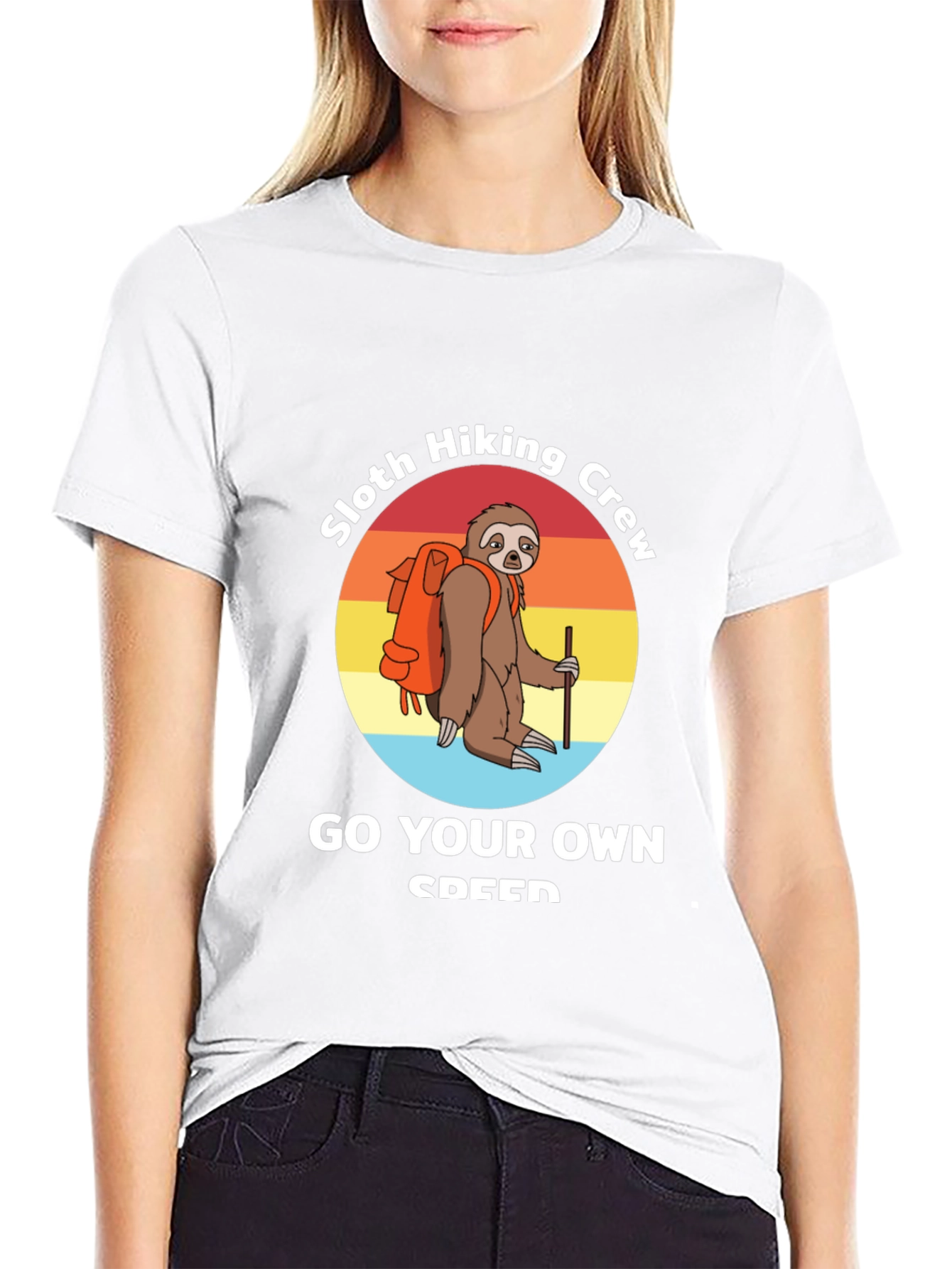 Sloth Hiking Crew T-Shirt: Go Your Own Speed!