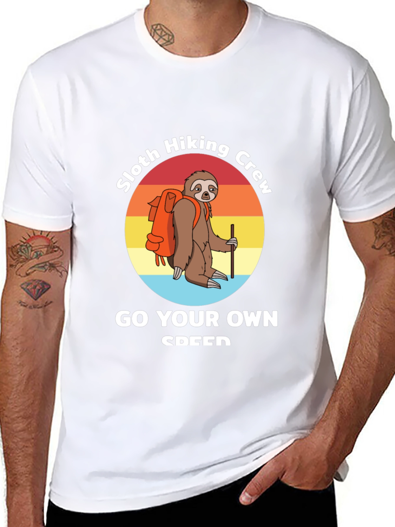 Sloth Hiking Crew T-Shirt: Go Your Own Speed!