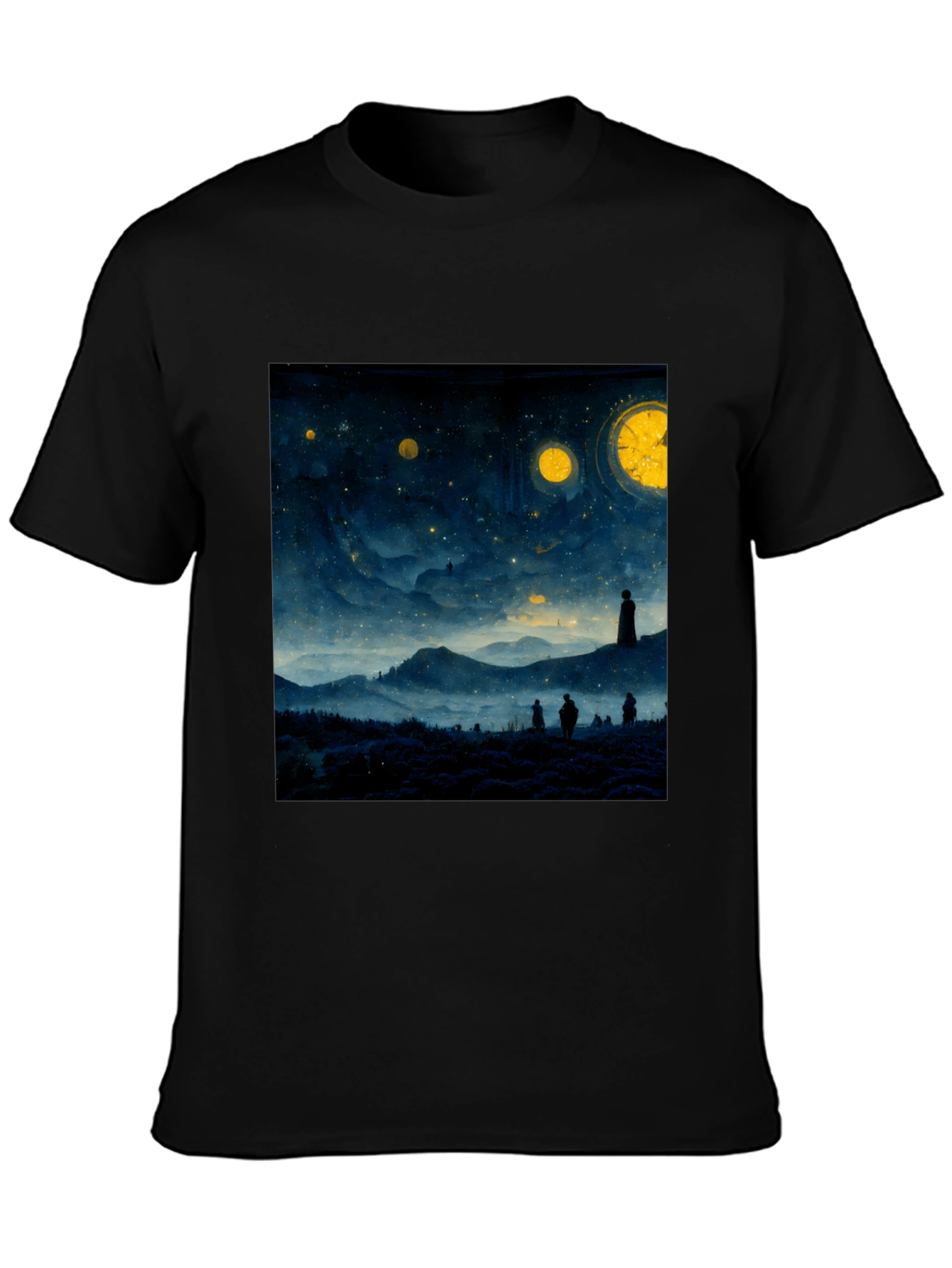 Starry Night Landscape Graphic Tee