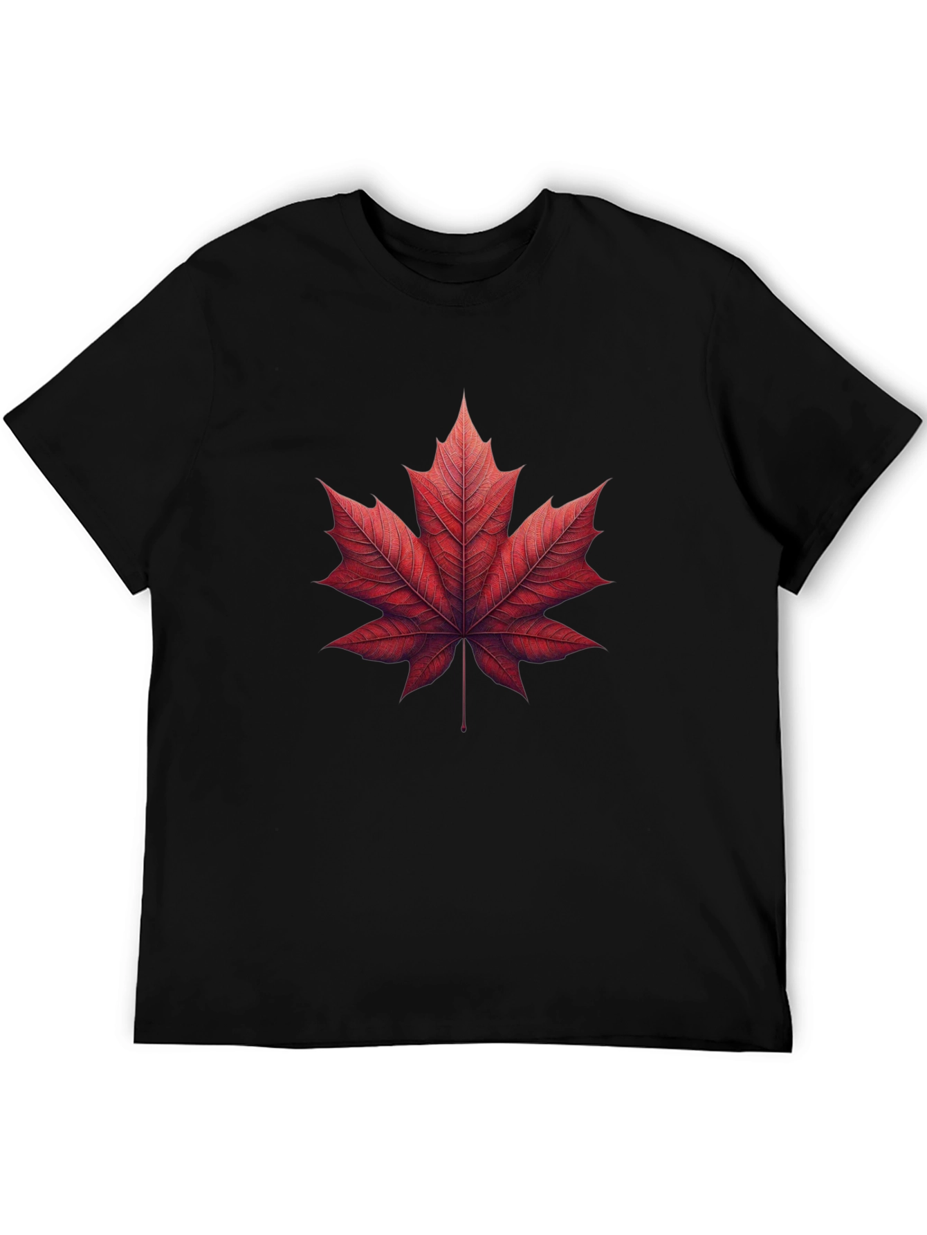 Maple Leaf Graphic Tee - Black Casual Shirt
