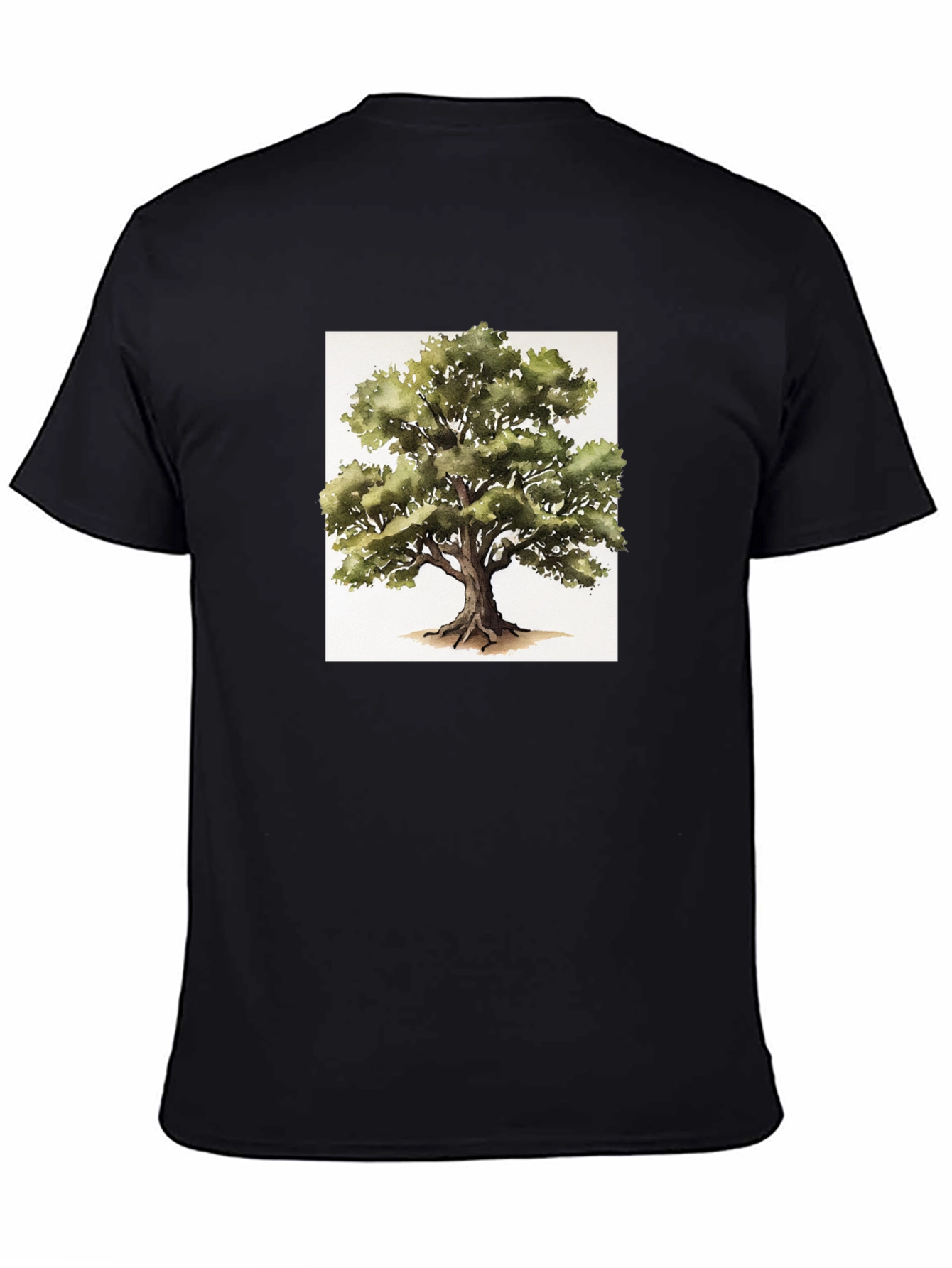Nature Tree Graphic Tee - Soft Black Cotton Shirt