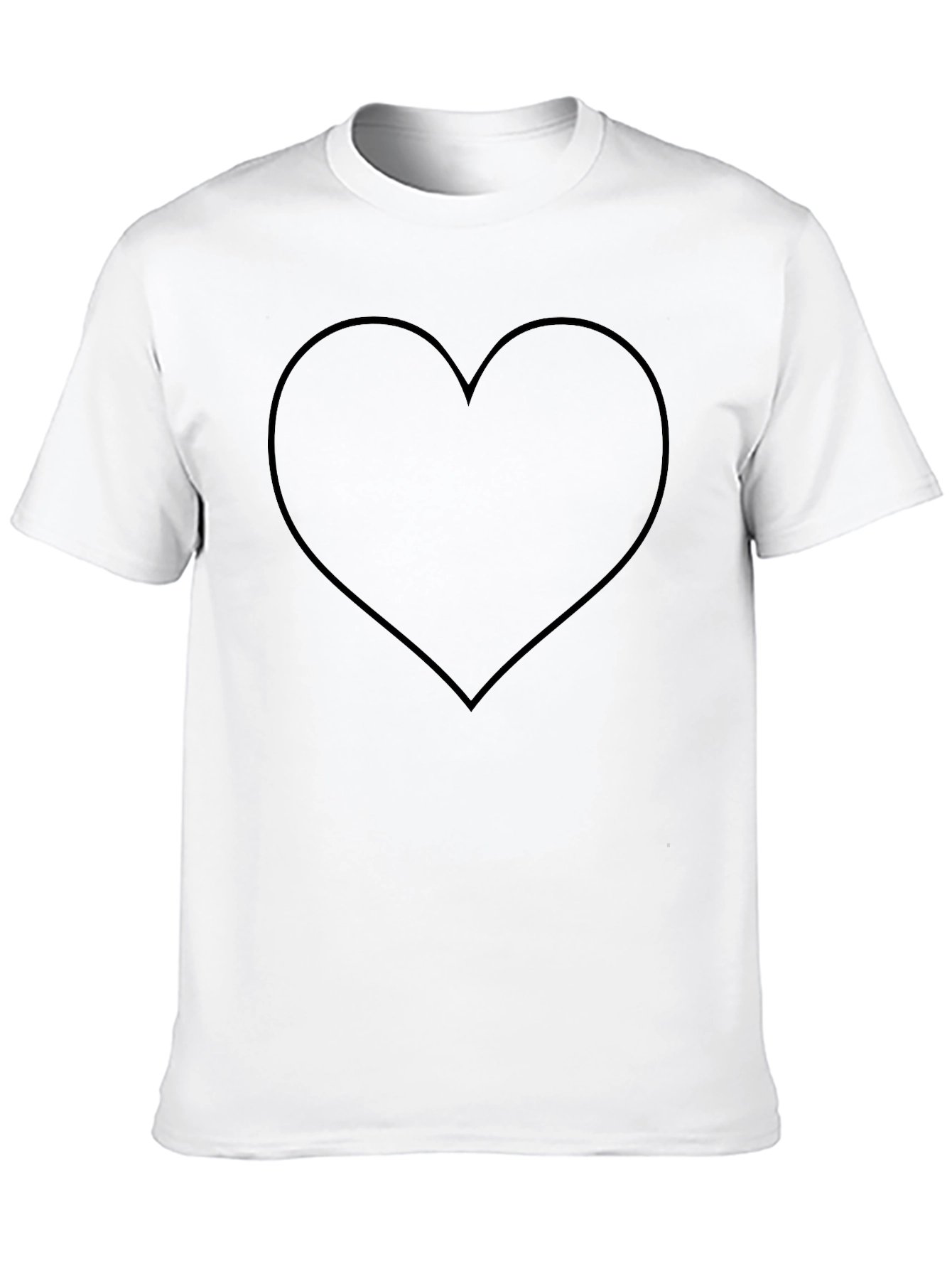 Heart Outline Black T-Shirt
