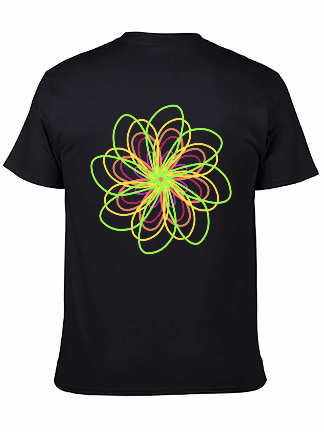 Abstract Floral Graphic Tee - Black