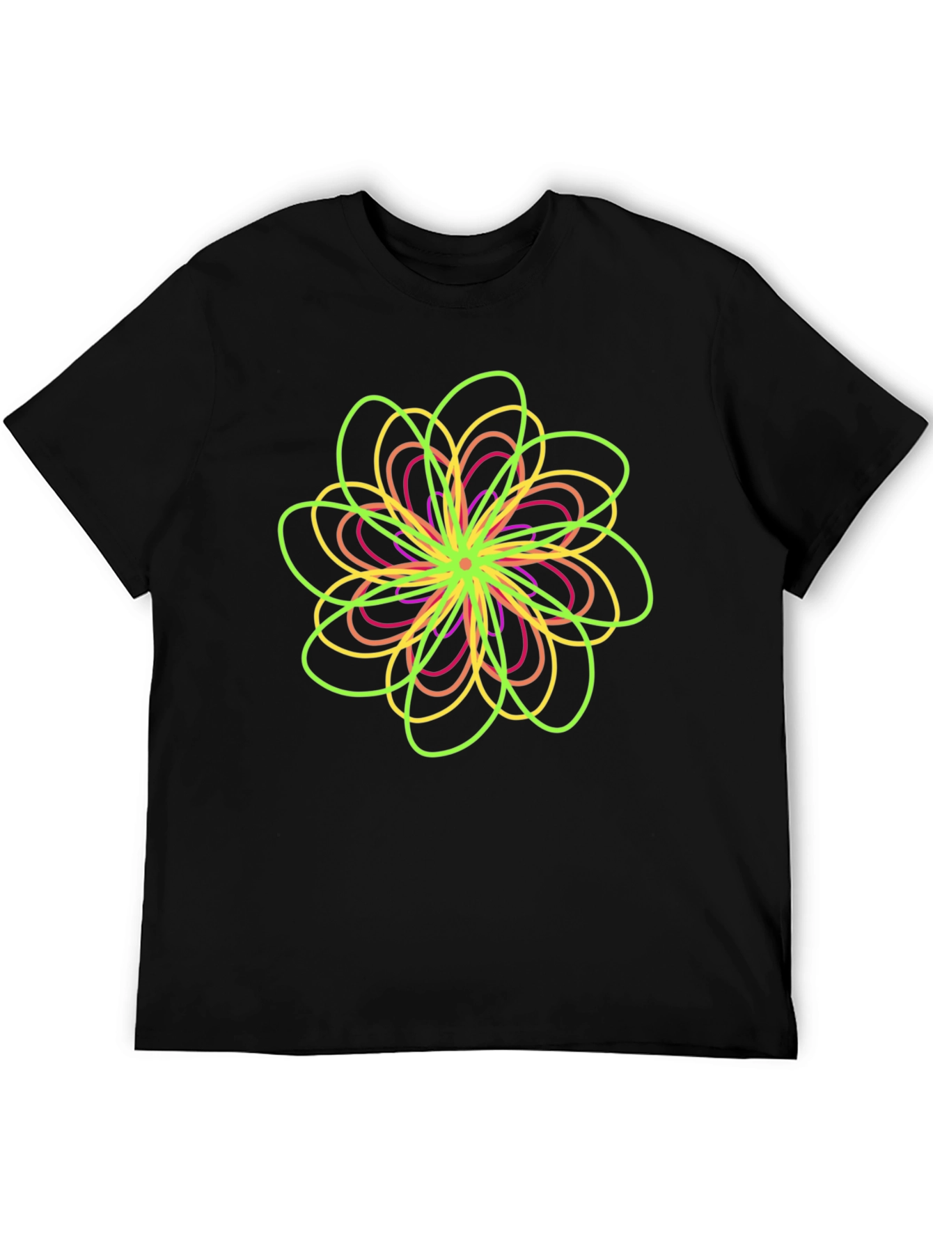 Abstract Floral Graphic Tee - Black