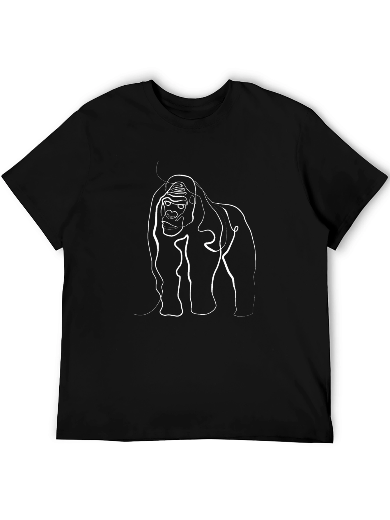 Gorilla Line Art T-Shirt - Modern Graphic Tee