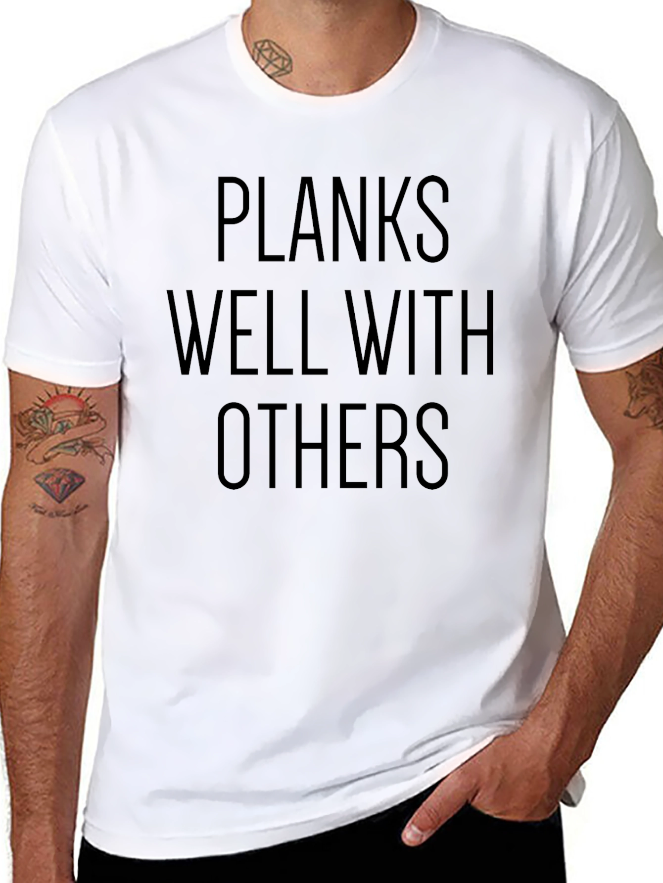 Planks Well With Others Black T-Shirt