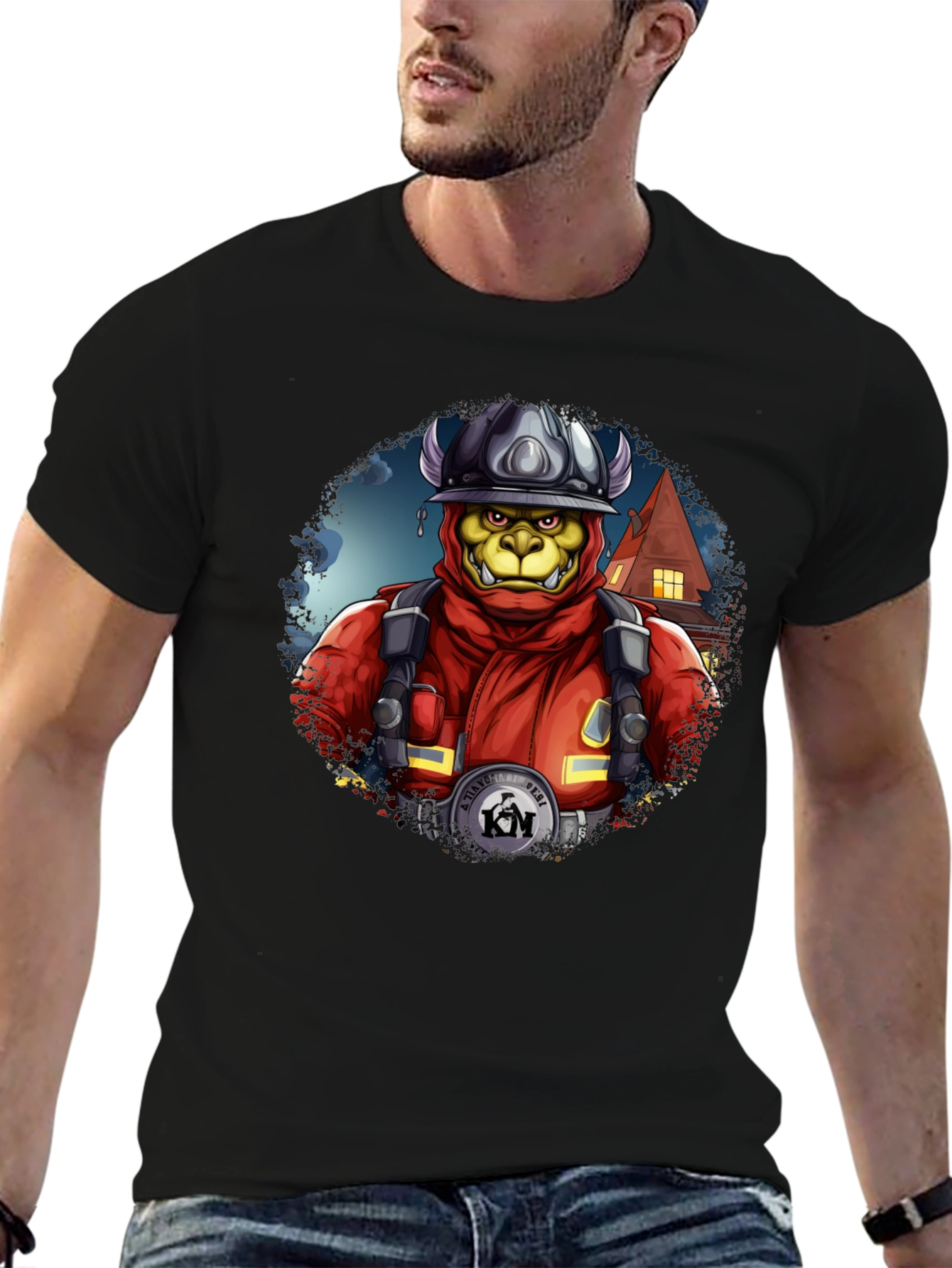 Monster Firefighter Graphic Tee