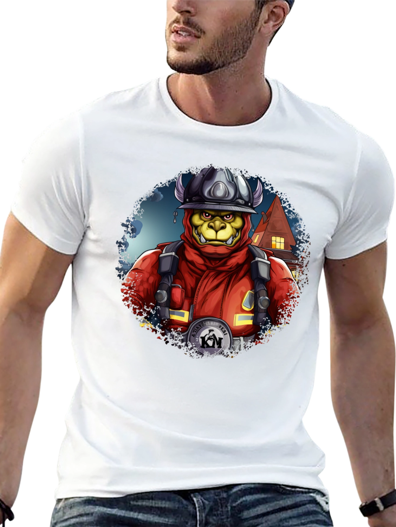 Monster Firefighter Graphic Tee