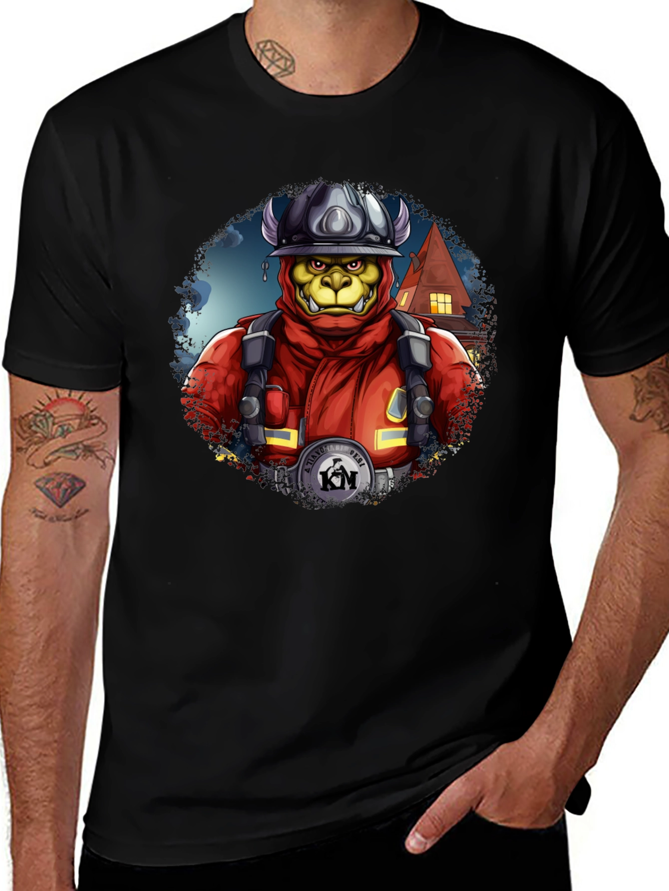 Monster Firefighter Graphic Tee