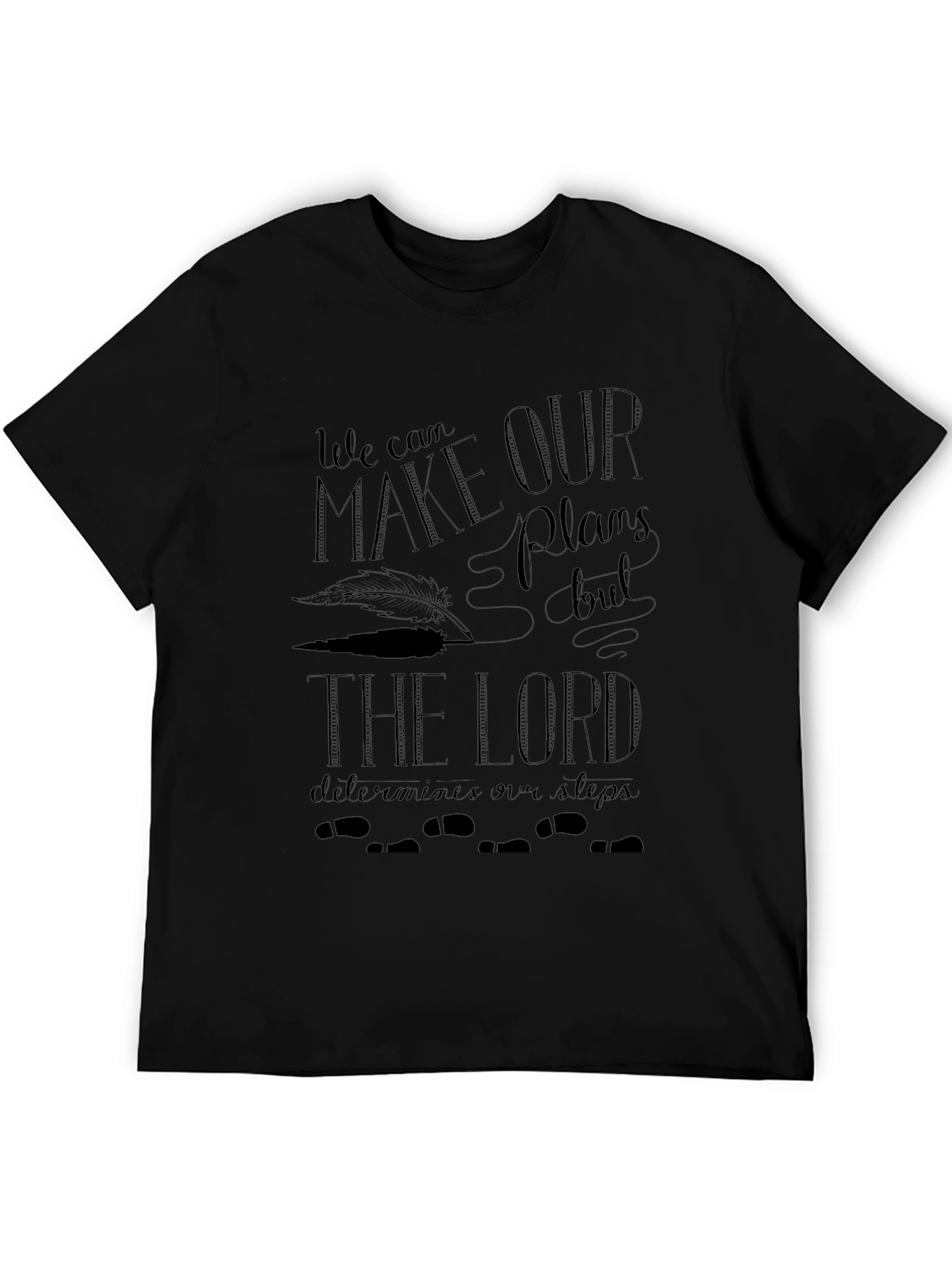 Faith-Based Graphic T-Shirt - Lord Determines Our Steps