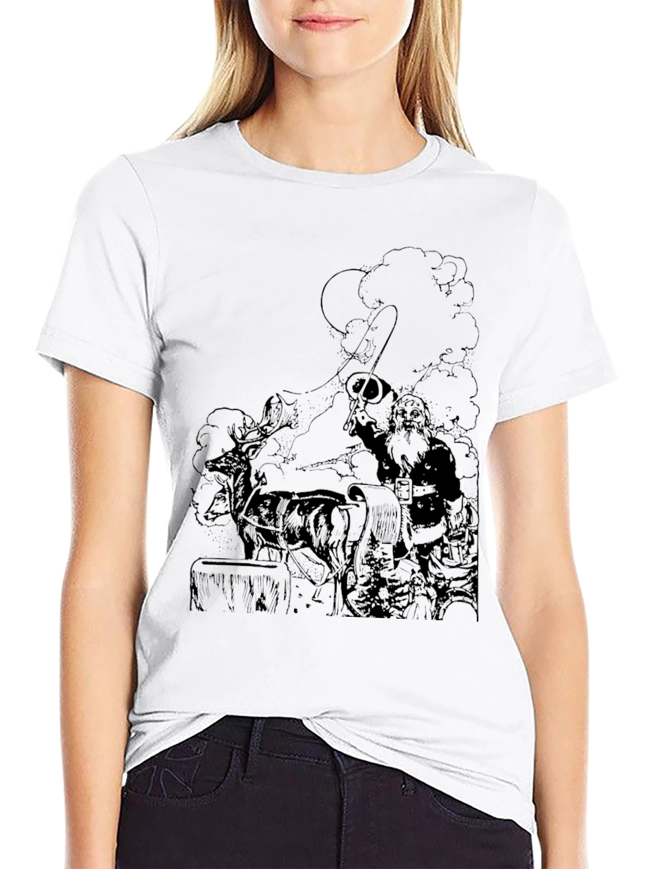 Santas Ride Black Graphic Tee