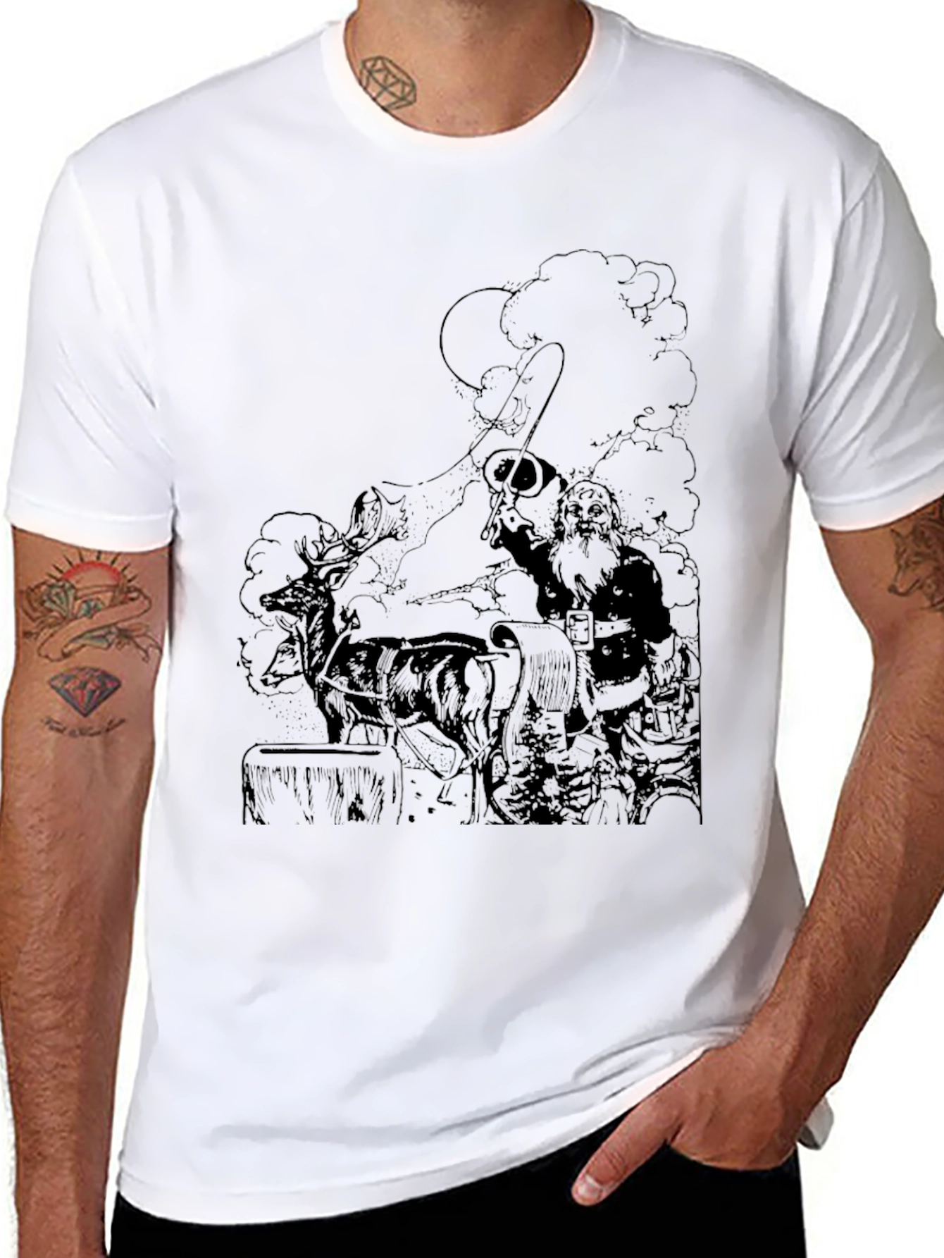 Santas Ride Black Graphic Tee