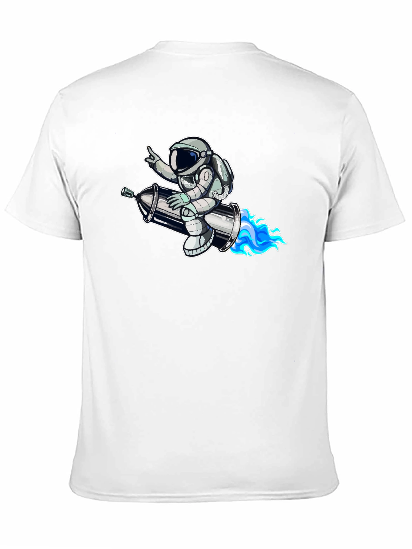 Astronaut on Rocket T-Shirt - Black