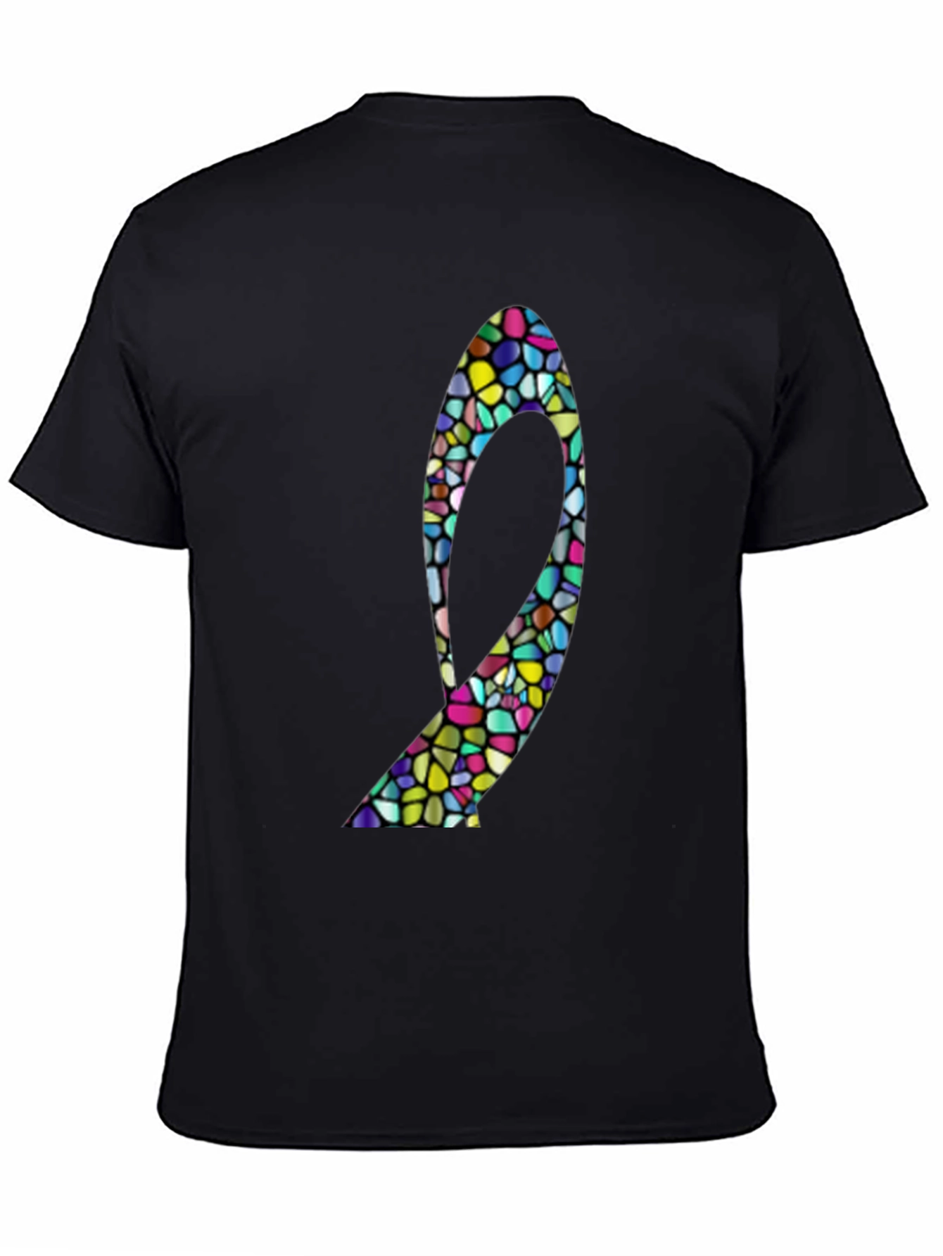 Mosaic Heel Black T-Shirt - Stylish Graphic Tee