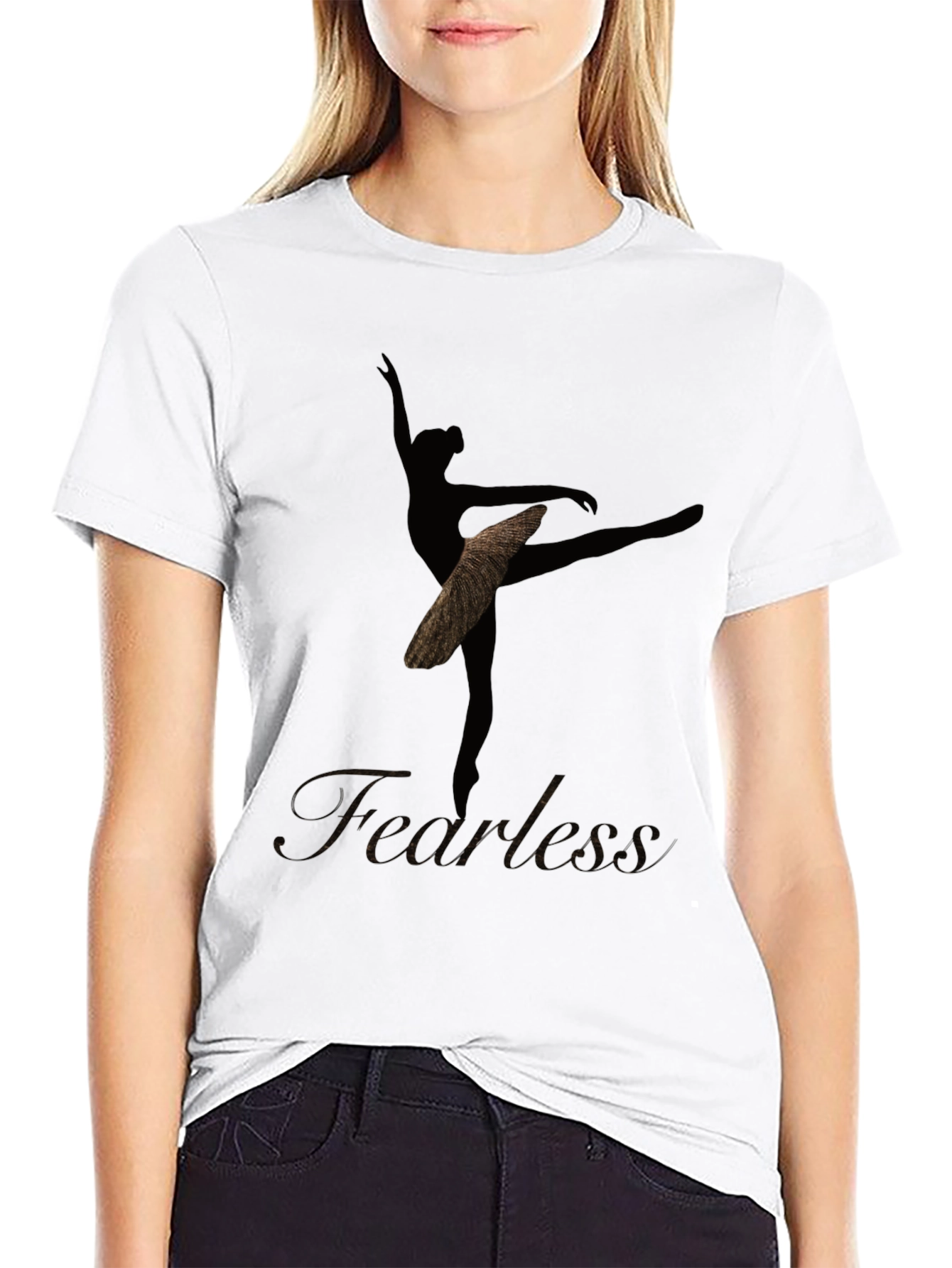 Fearless Ballerina Graphic Tee - Black