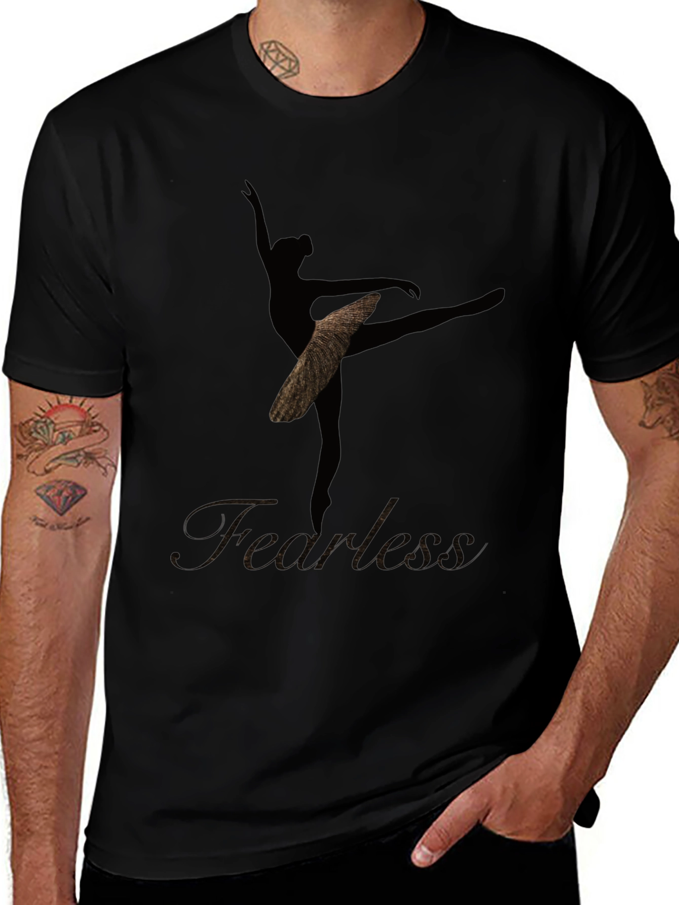 Fearless Ballerina Graphic Tee - Black