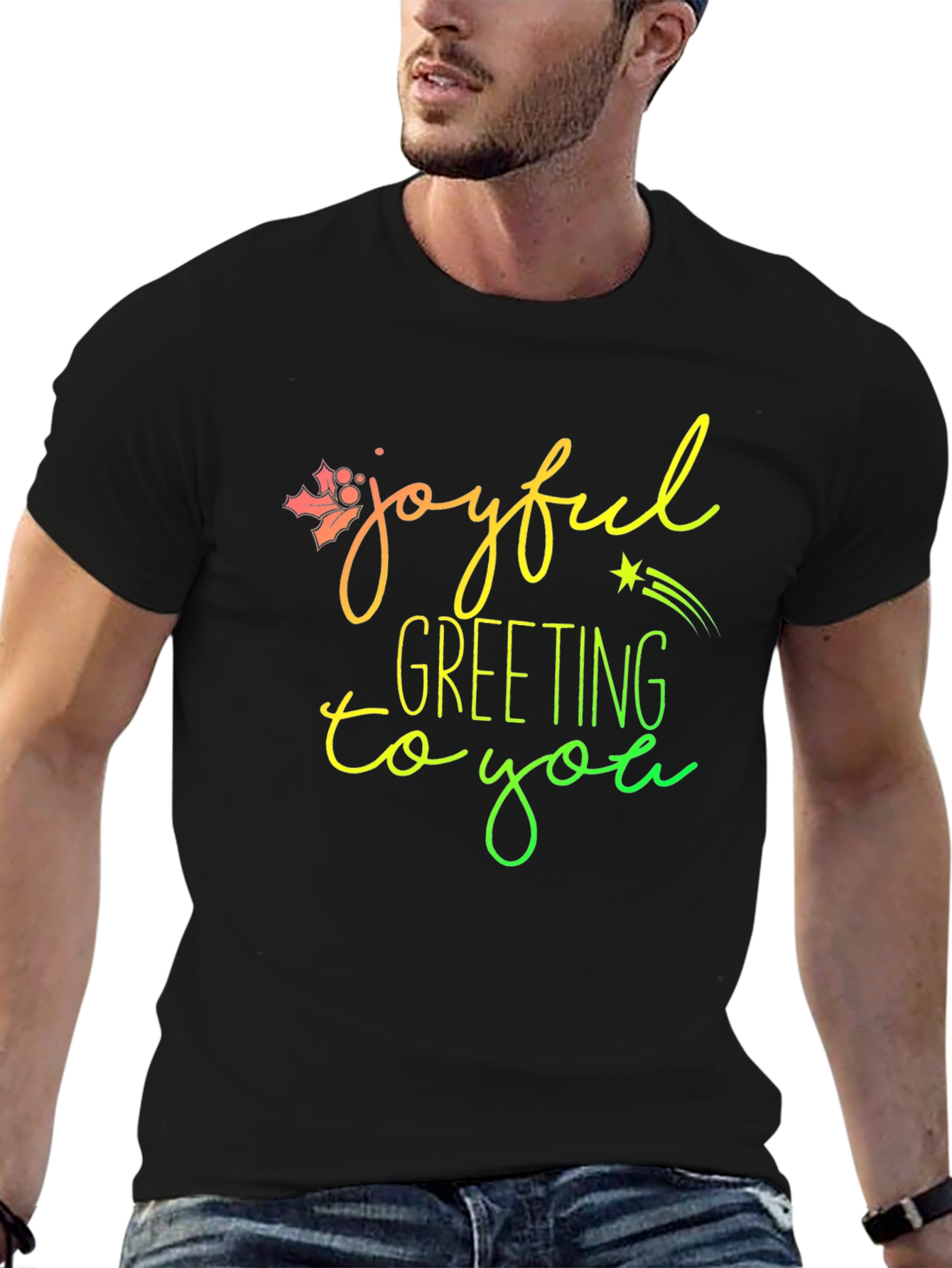 Joyful Greeting Graphic T-Shirt