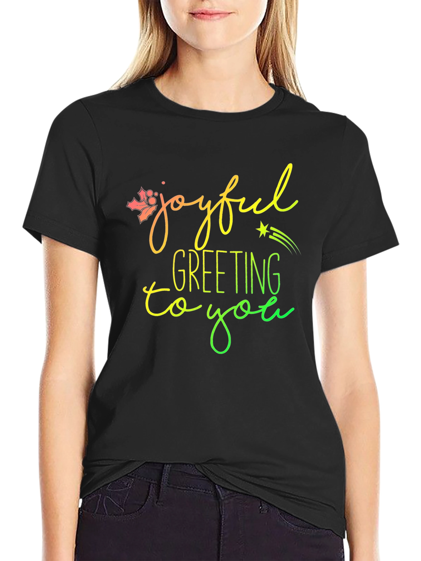 Joyful Greeting Graphic T-Shirt