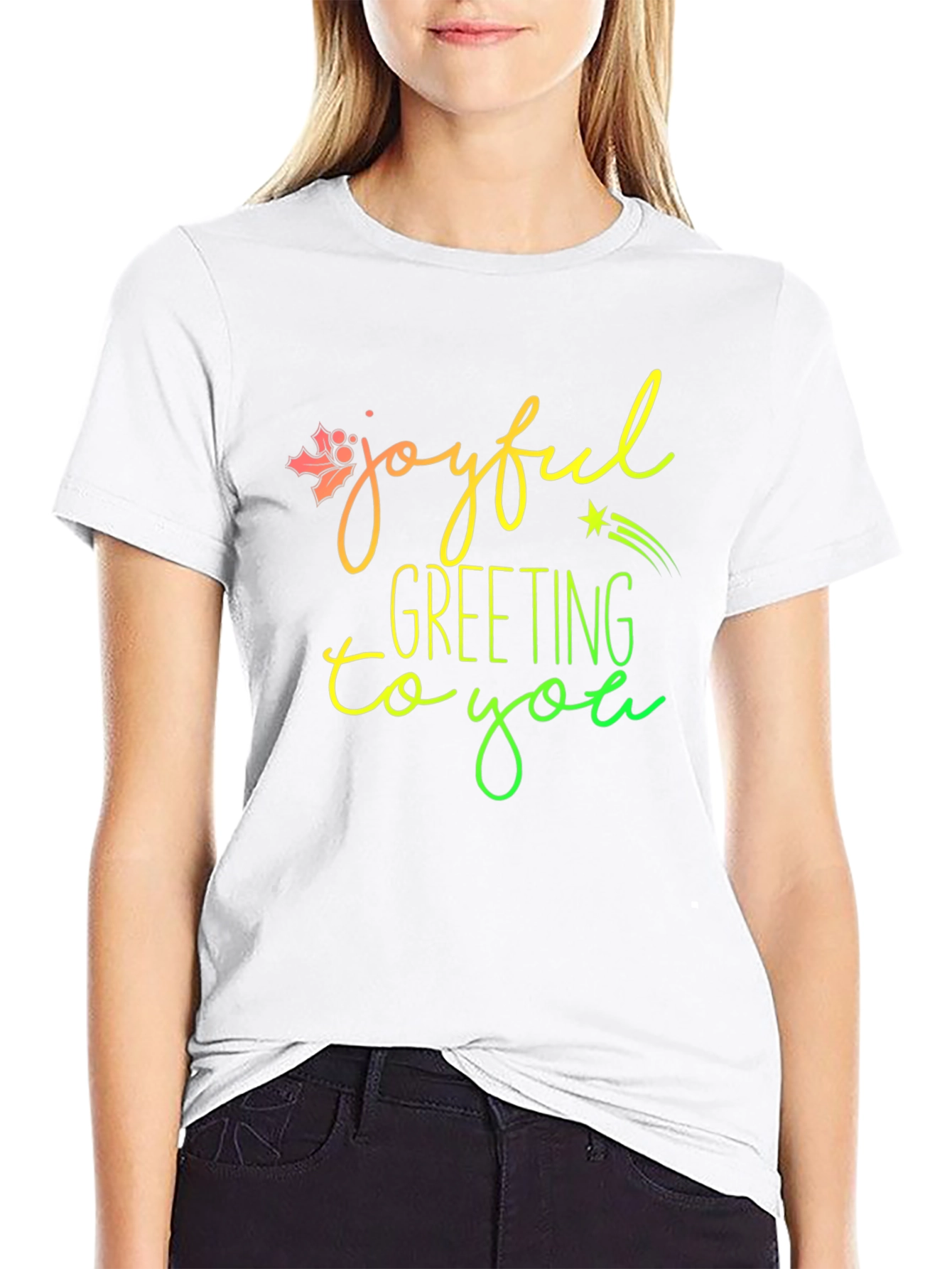 Joyful Greeting Graphic T-Shirt