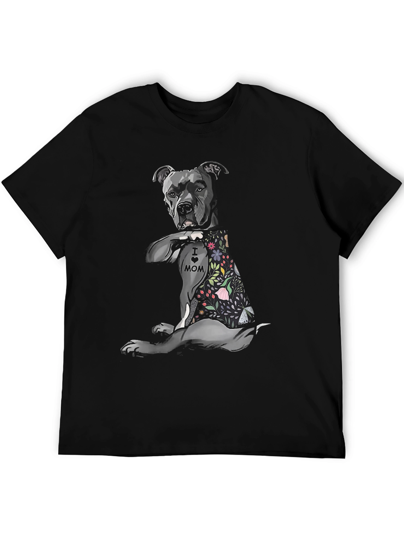 Pitbull Mom Tattoo Graphic T-Shirt