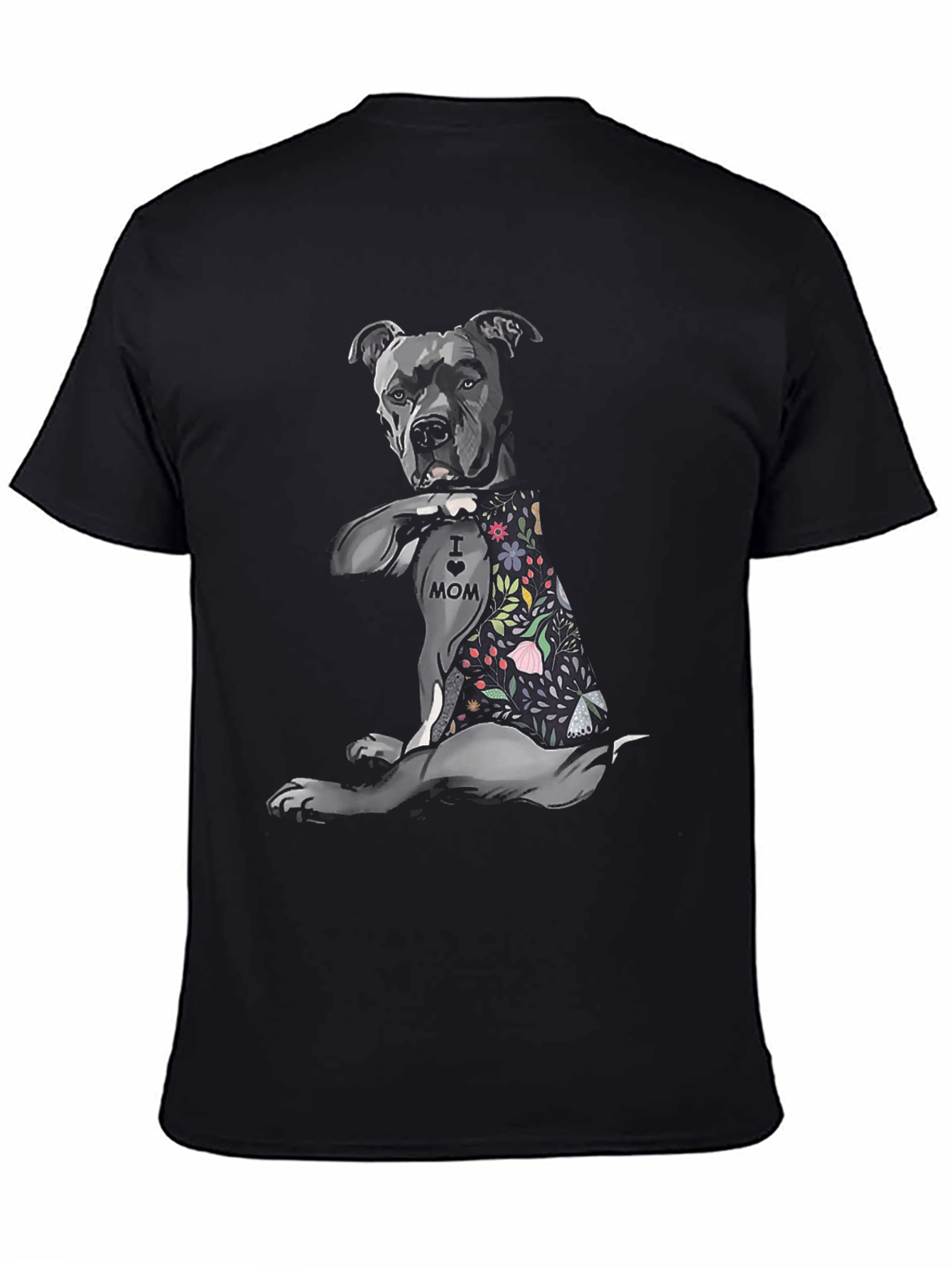 Pitbull Mom Tattoo Graphic T-Shirt