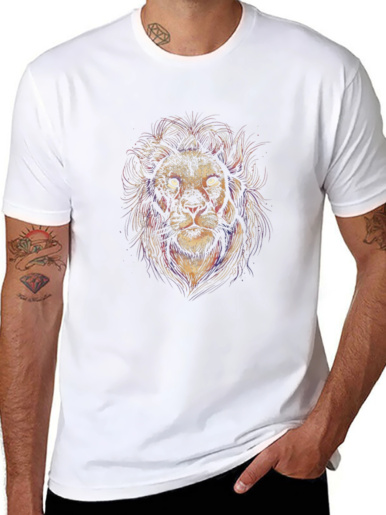 Lion Graphic Black T-Shirt