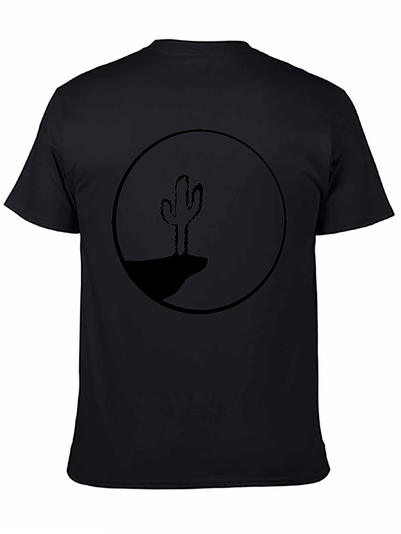 Cactus Silhouette Graphic Tee - Black Cotton