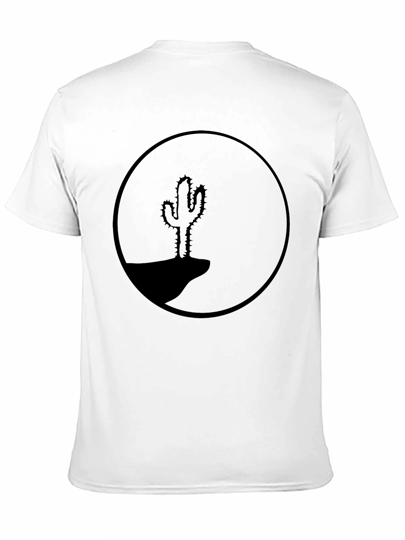 Cactus Silhouette Graphic Tee - Black Cotton