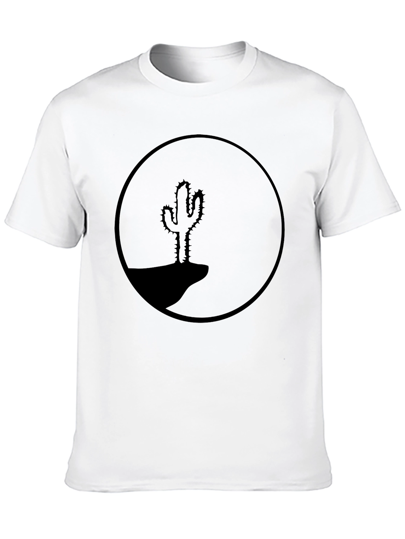 Cactus Silhouette Graphic Tee - Black Cotton