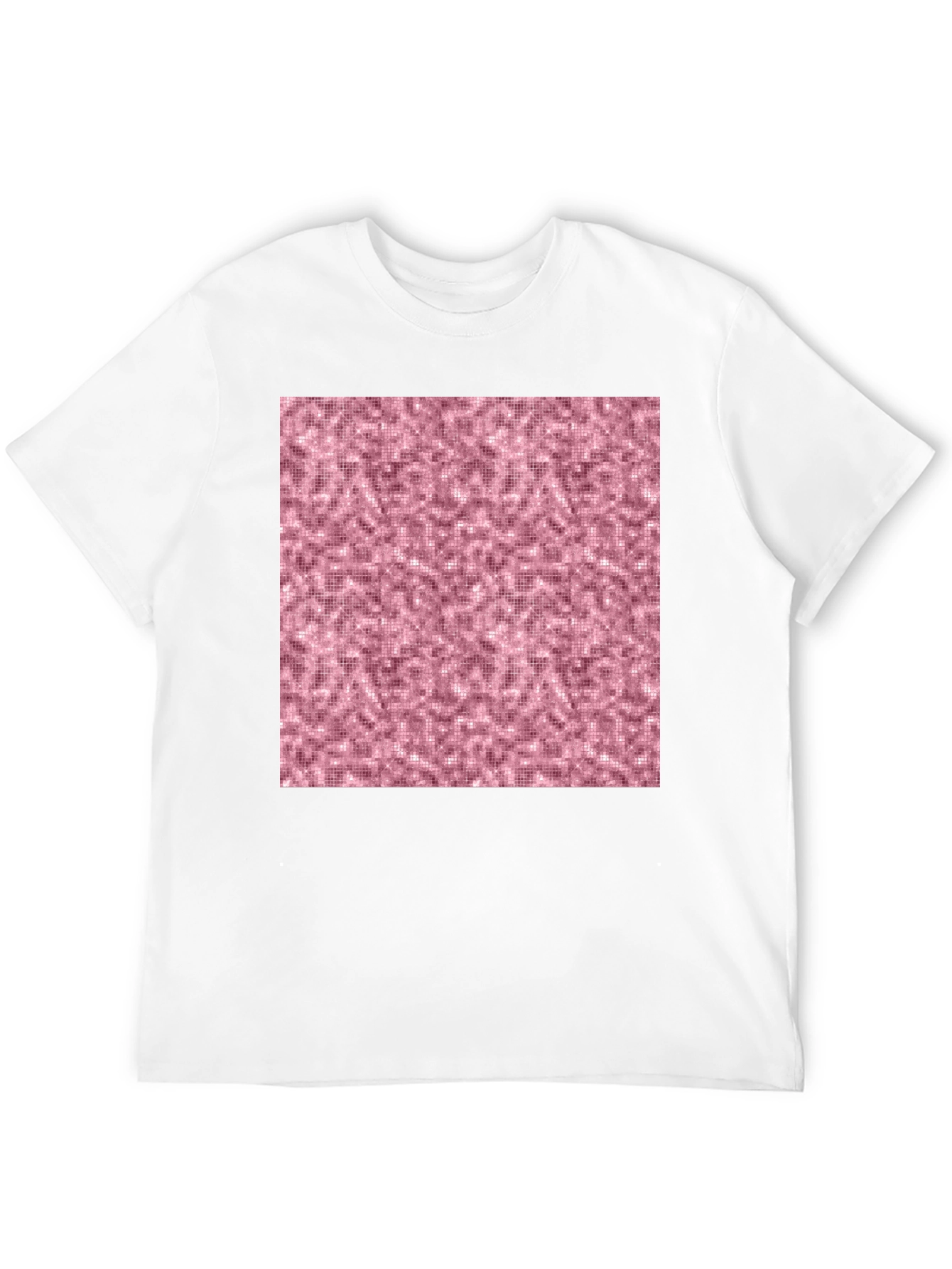 Stylish Black T-Shirt with Abstract Pink Pattern