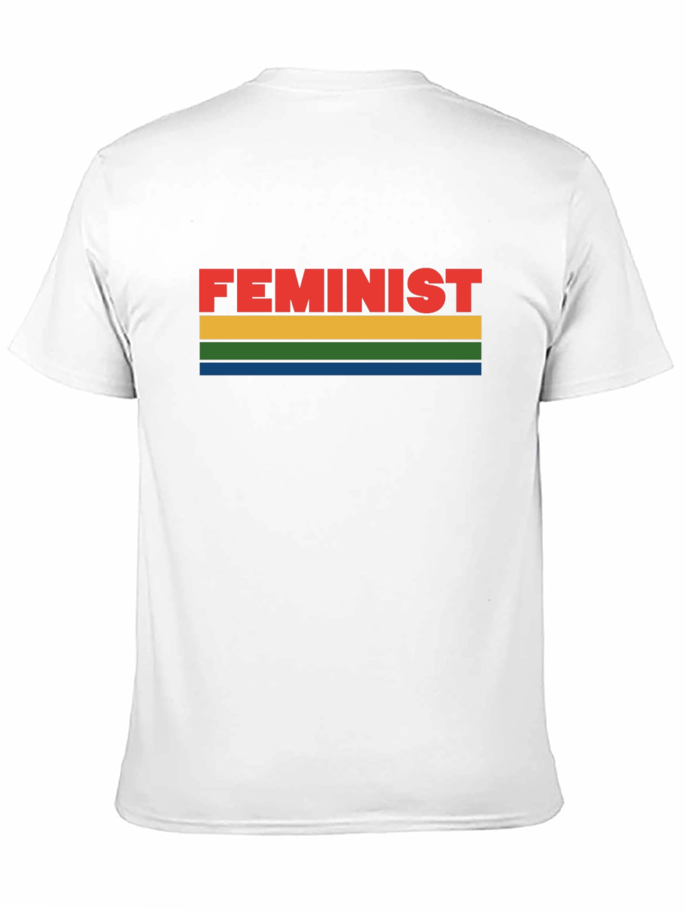 Feminist Rainbow Striped Graphic Tee - Black