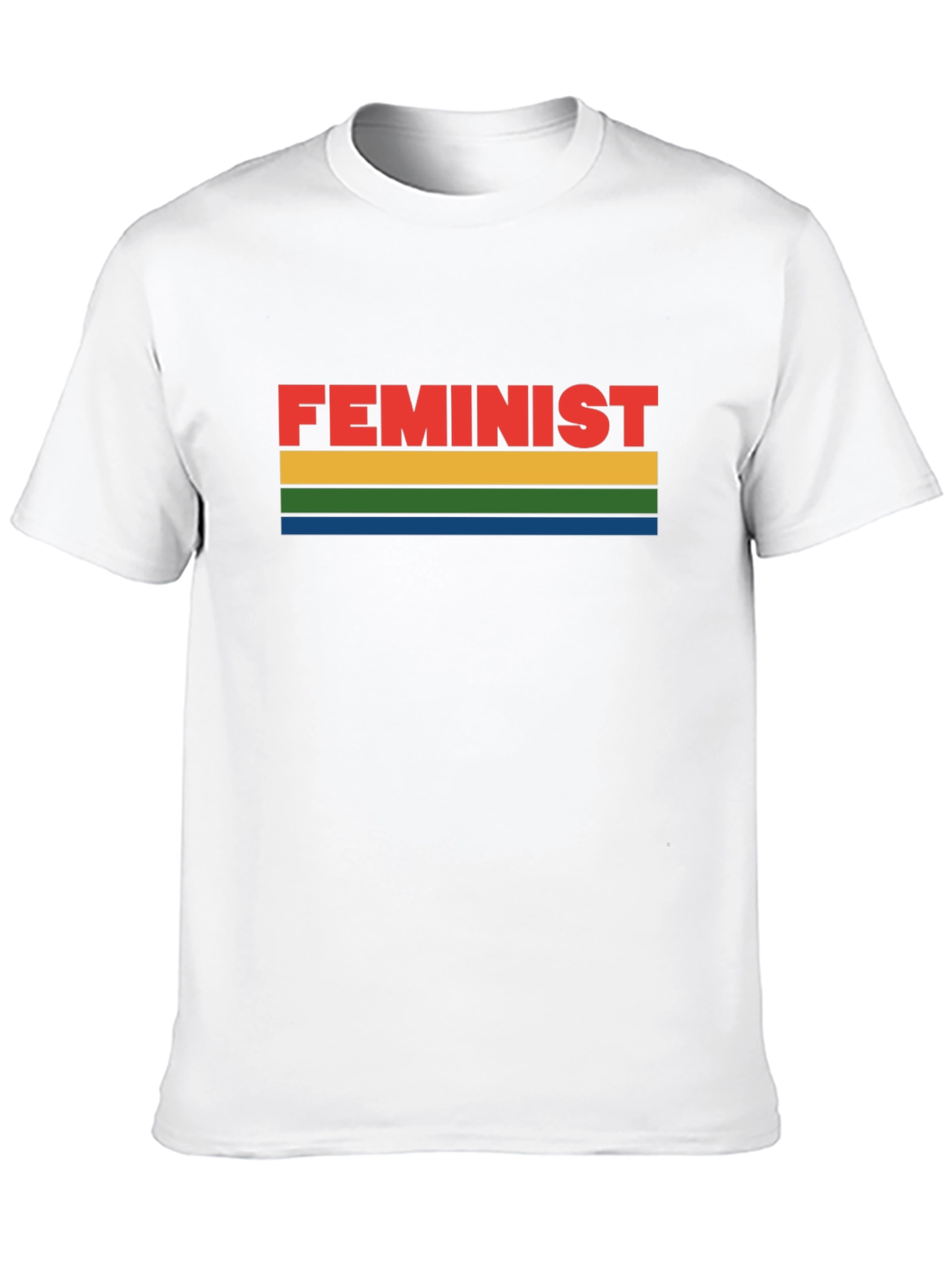 Feminist Rainbow Striped Graphic Tee - Black
