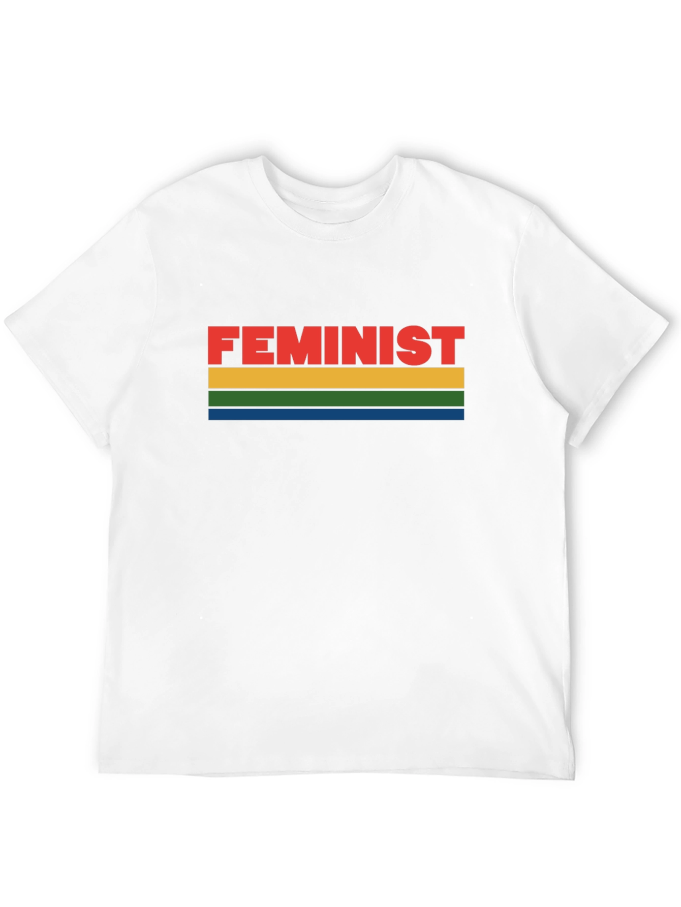 Feminist Rainbow Striped Graphic Tee - Black