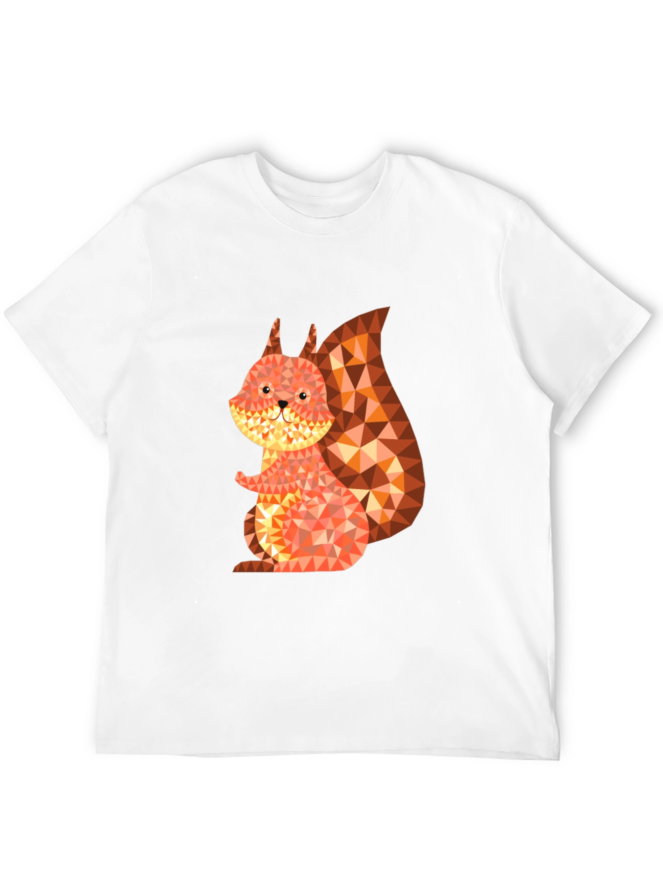Geometric Squirrel Graphic Black Tee