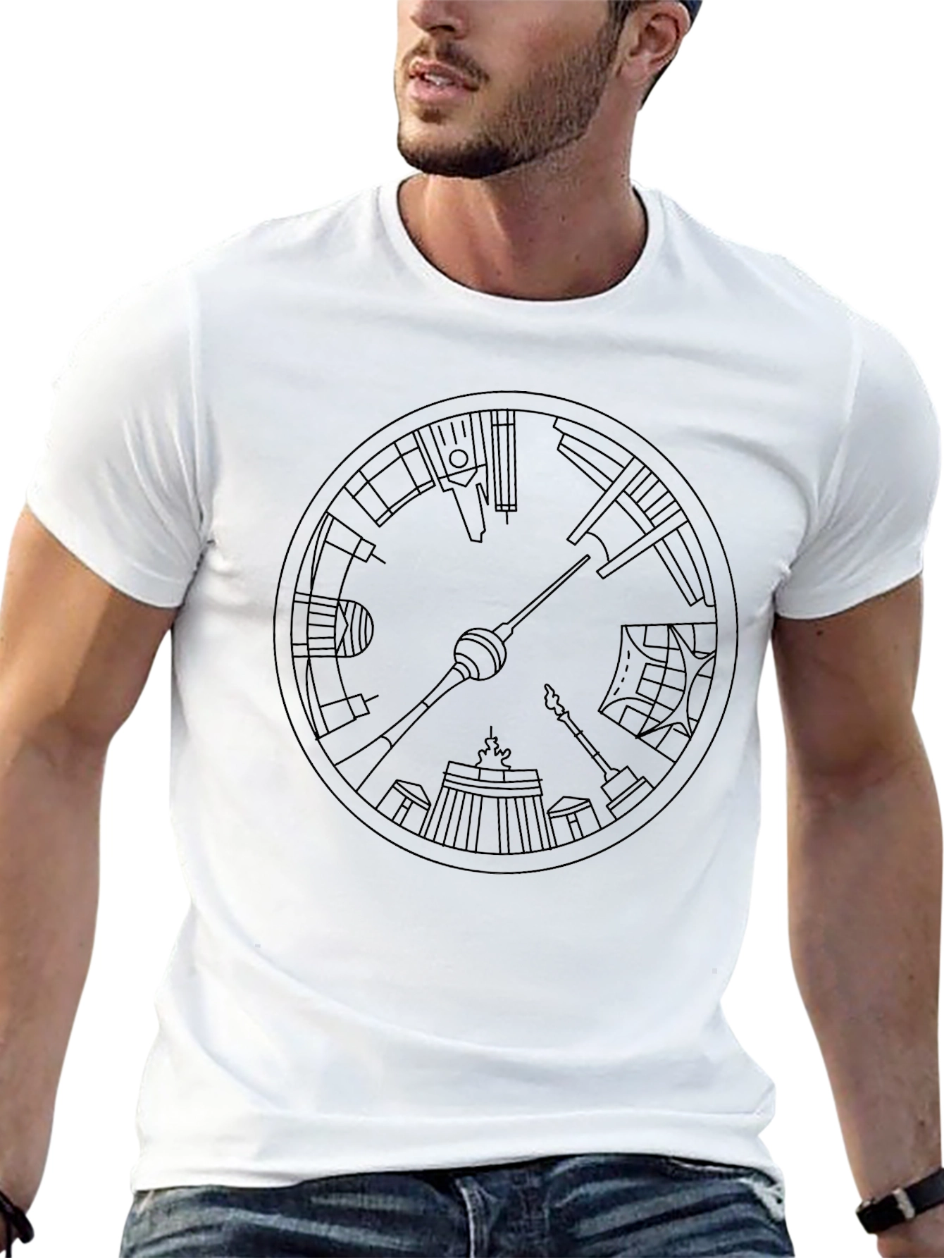 Berlin Landmark Clock Graphic T-Shirt