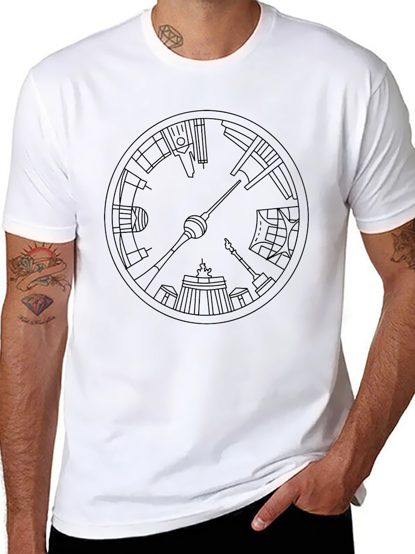 Berlin Landmark Clock Graphic T-Shirt