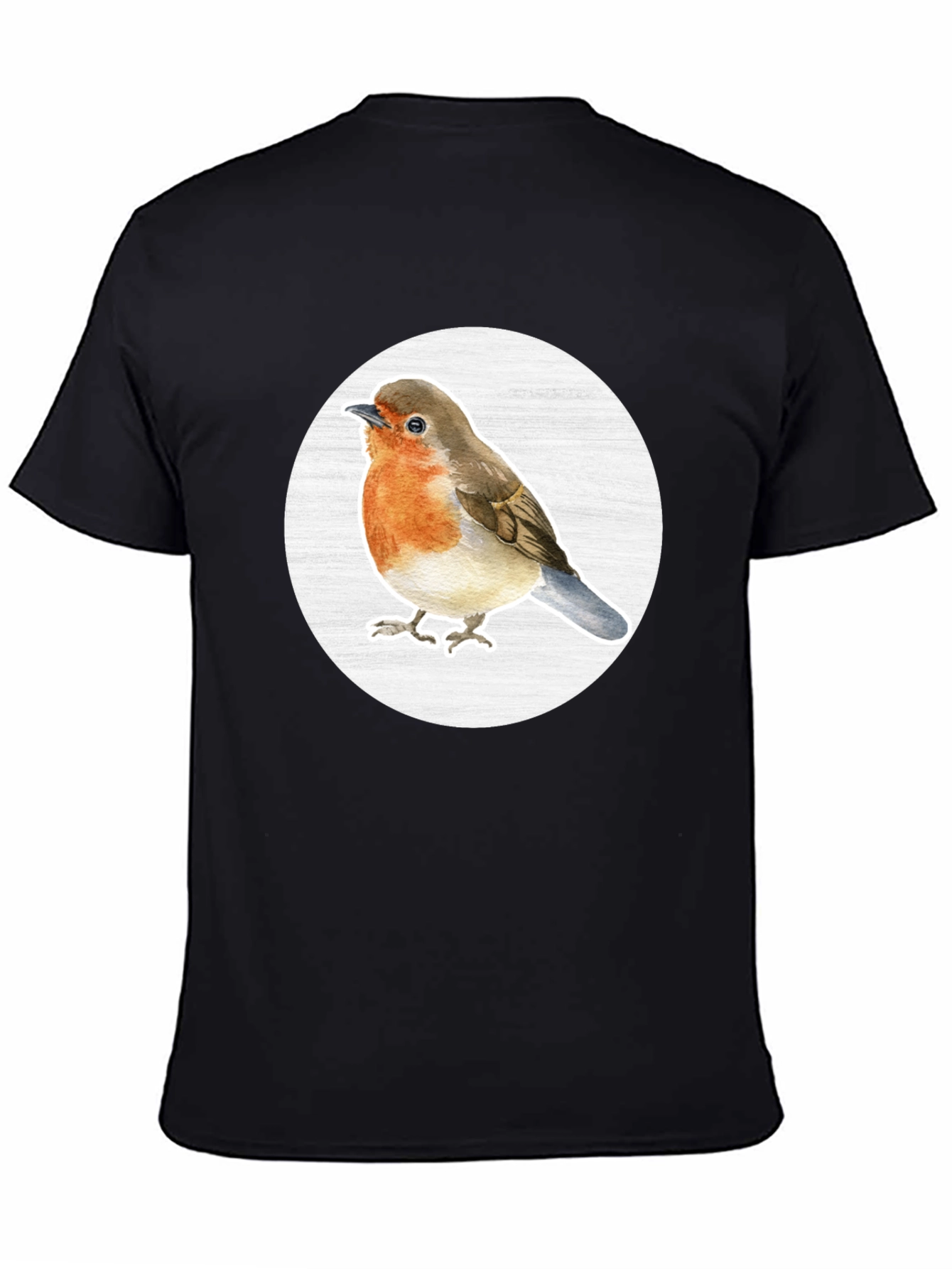Robin Bird T-Shirt - Black Cotton Blend Tee