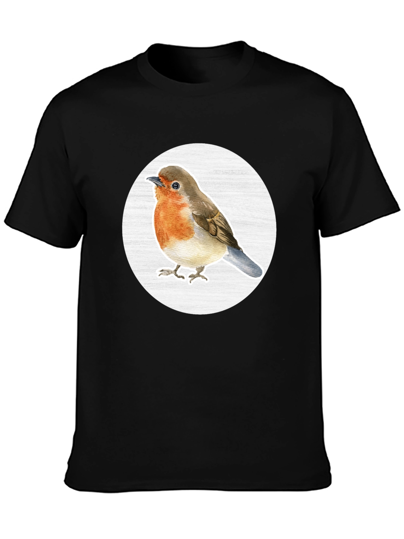 Robin Bird T-Shirt - Black Cotton Blend Tee